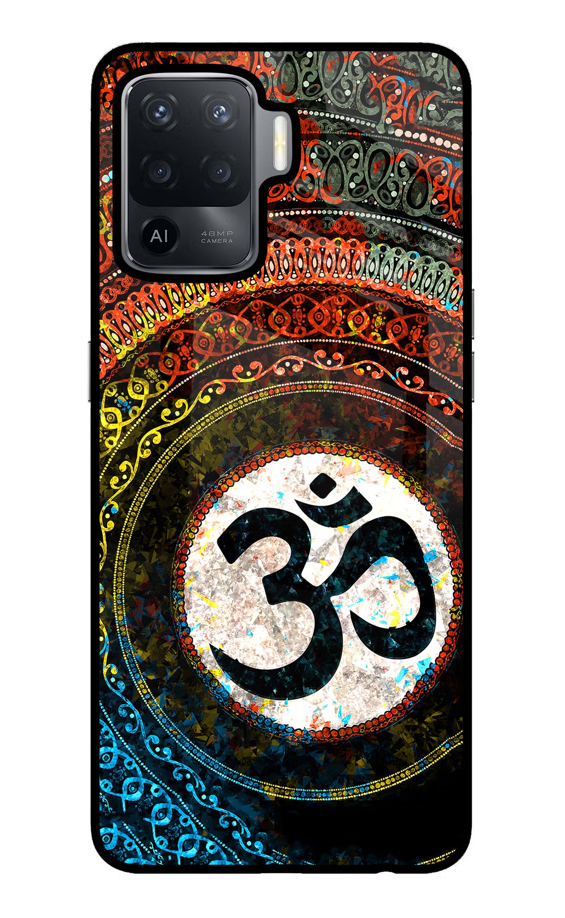 Om Cultural Oppo F19 Pro Back Cover - Om Cultural Oppo F19 Pro Glass Case Back Cover by Casekaro Om Cultural Oppo F19 Pro Glass Case Back Cover by Casekaro