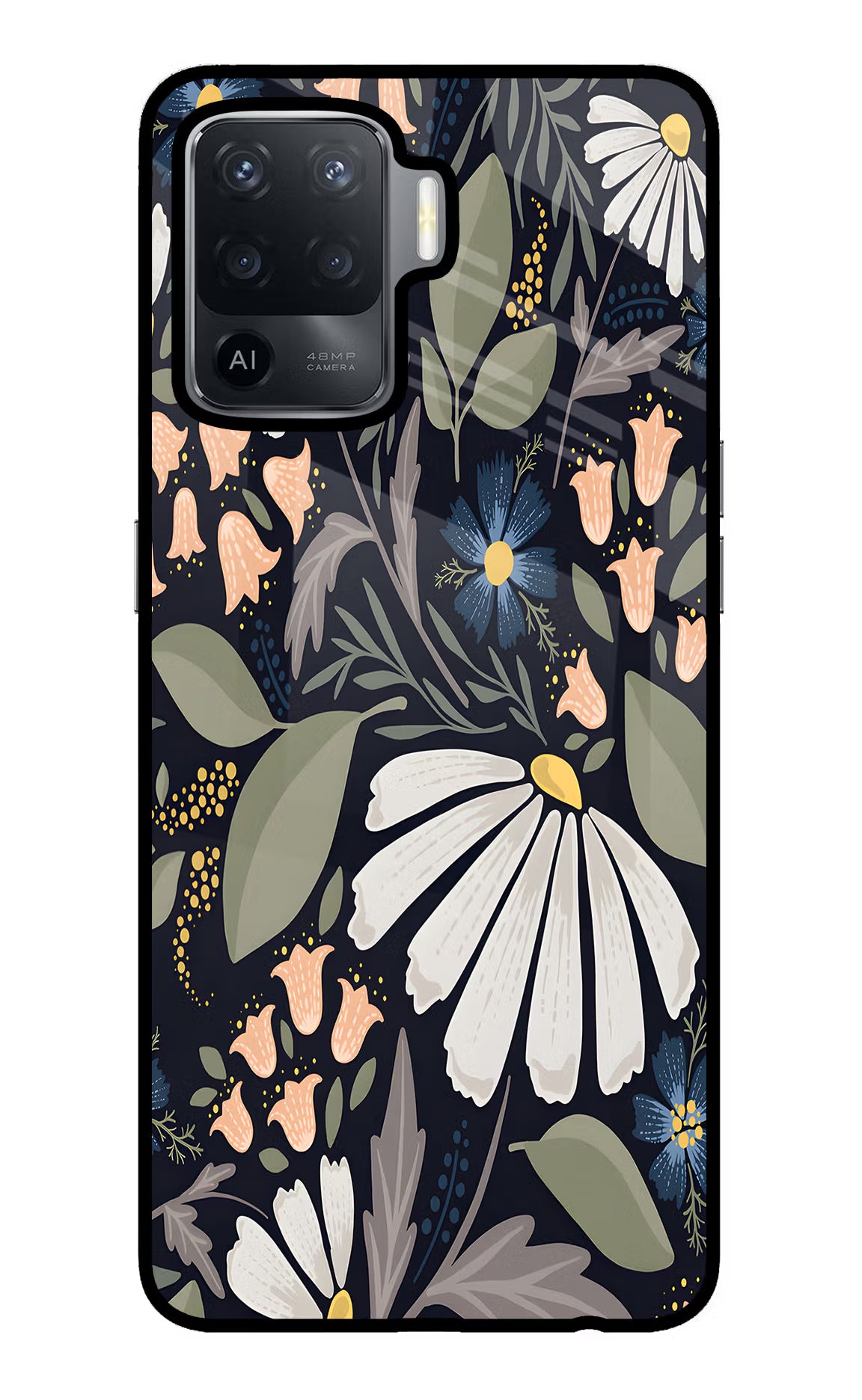 Flowers Art Oppo F19 Pro Back Cover - Flowers Art Oppo F19 Pro Glass Case Back Cover by Casekaro Flowers Art Oppo F19 Pro Glass Case Back Cover by Casekaro