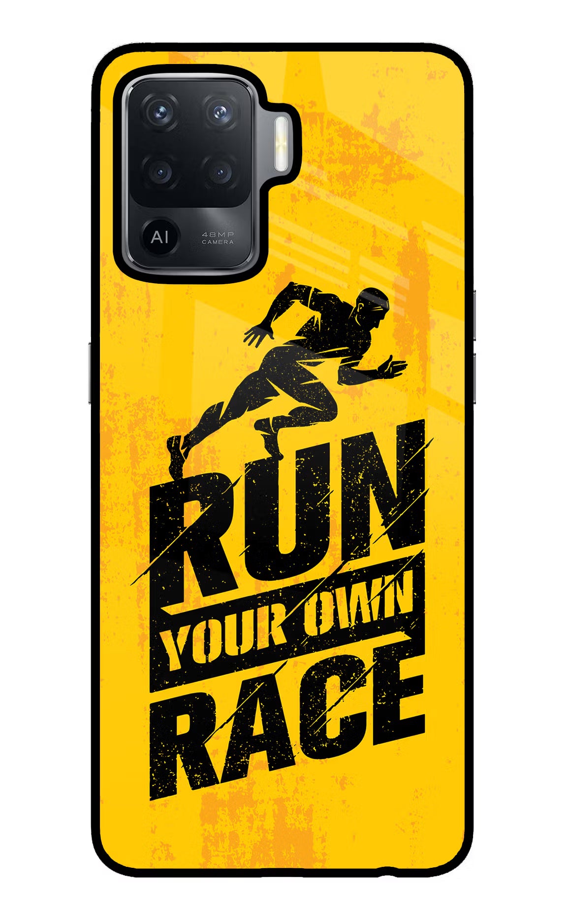 Run Your Own Race Oppo F19 Pro Back Cover - Run Your Own Race Oppo F19 Pro Glass Case Back Cover by Casekaro Run Your Own Race Oppo F19 Pro Glass Case Back Cover by Casekaro