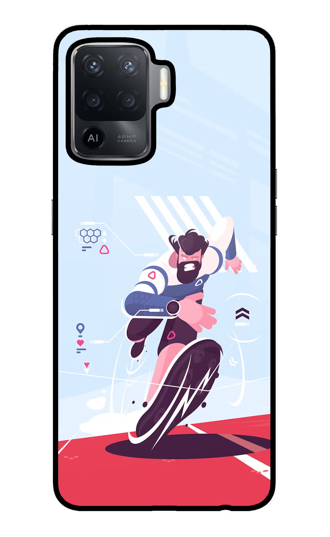 Run Pro Oppo F19 Pro Back Cover - Run Pro Oppo F19 Pro Glass Case Back Cover by Casekaro Run Pro Oppo F19 Pro Glass Case Back Cover by Casekaro