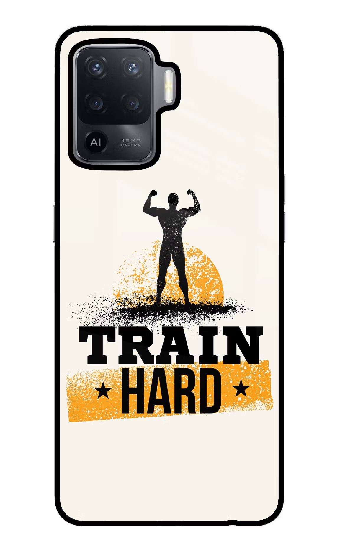 Train Hard Oppo F19 Pro Back Cover - Train Hard Oppo F19 Pro Glass Case Back Cover by Casekaro Train Hard Oppo F19 Pro Glass Case Back Cover by Casekaro