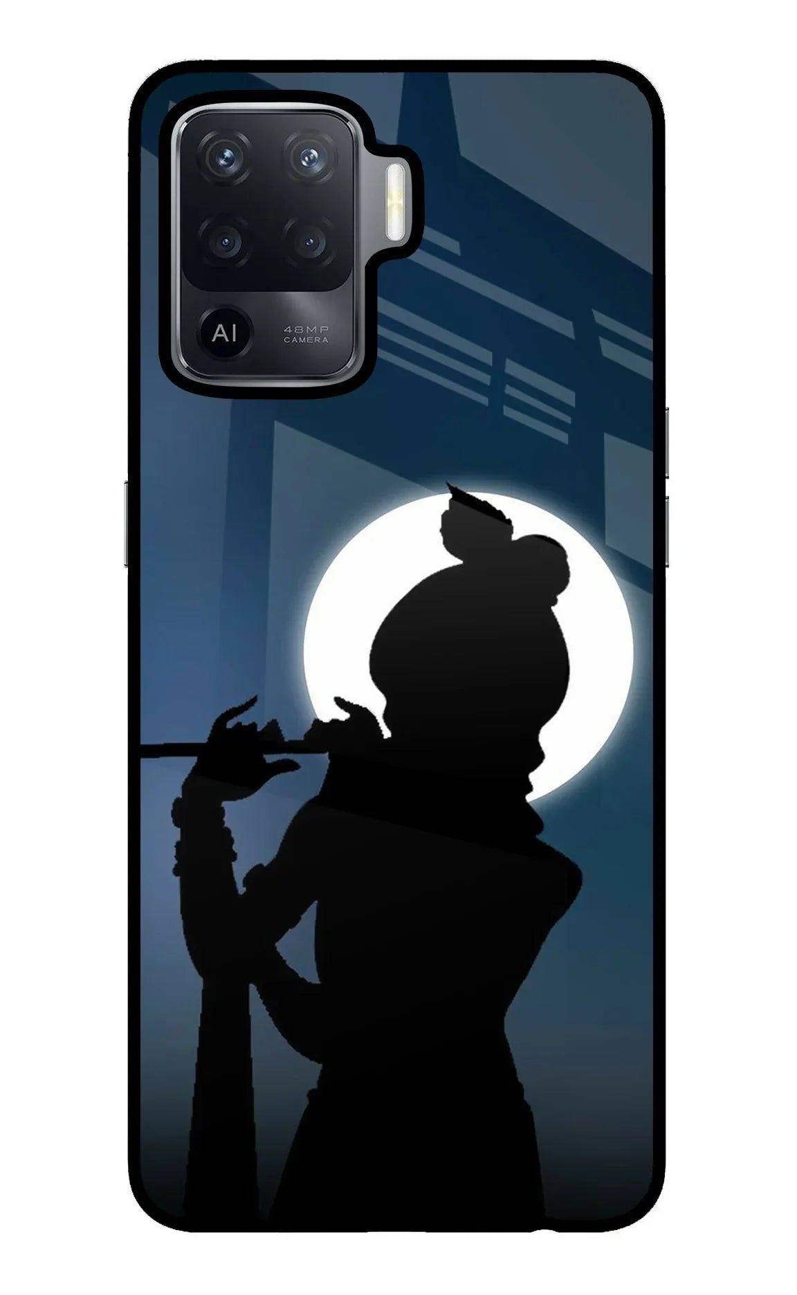 Shri Krishna Silhouette Oppo F19 Pro Glass Case - Shri Krishna Silhouette Oppo F19 Pro Glass Case Shri Krishna Silhouette Oppo F19 Pro Glass Case