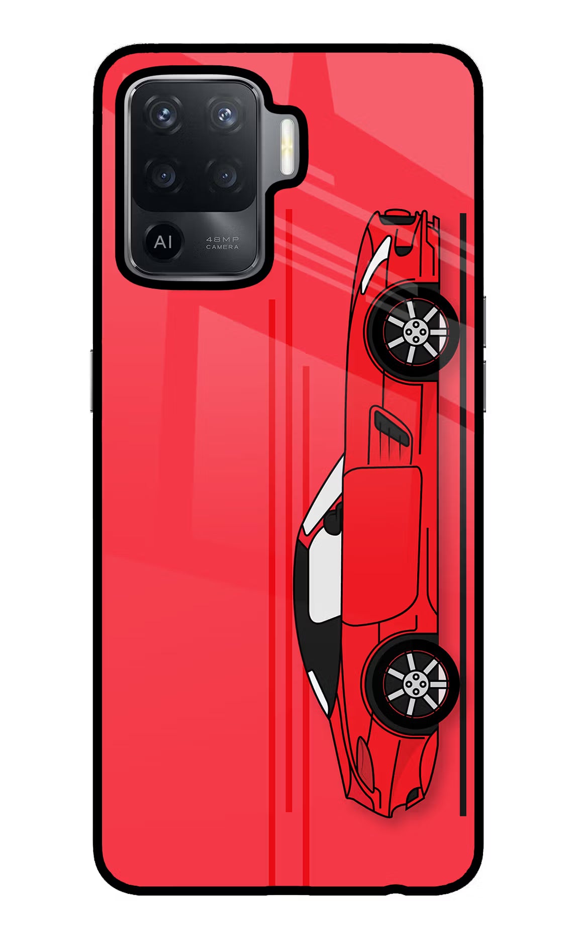 Red Velocity Oppo F19 Pro Glass Case - Red Velocity Oppo F19 Pro Glass Case Red Velocity Oppo F19 Pro Glass Case