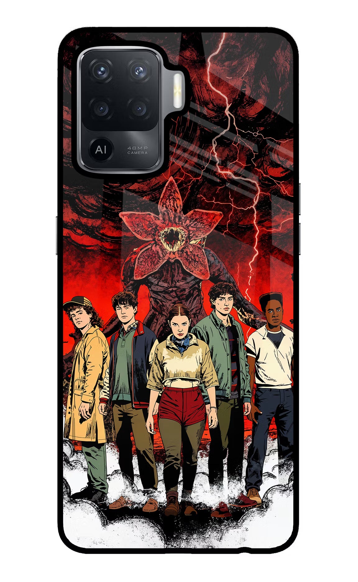 Ordinary Things Characters Oppo F19 Pro Back Cover - Ordinary Things Characters Oppo F19 Pro Glass Case Back Cover by Casekaro Ordinary Things Characters Oppo F19 Pro Glass Case Back Cover by Casekaro