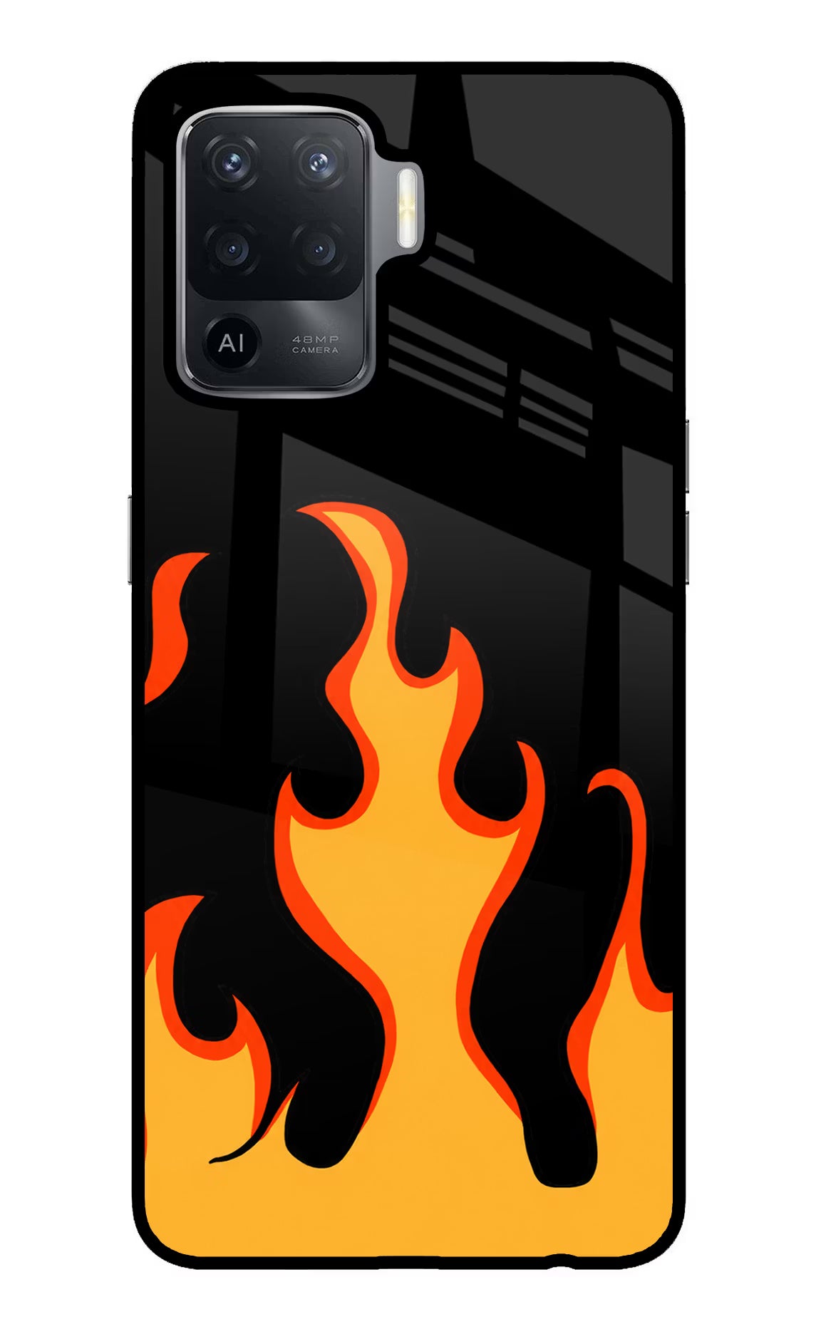 Fired Up – Black Oppo F19 Pro Back Cover - Fired Up – Black Oppo F19 Pro Glass Case Back Cover by Casekaro Fired Up – Black Oppo F19 Pro Glass Case Back Cover by Casekaro