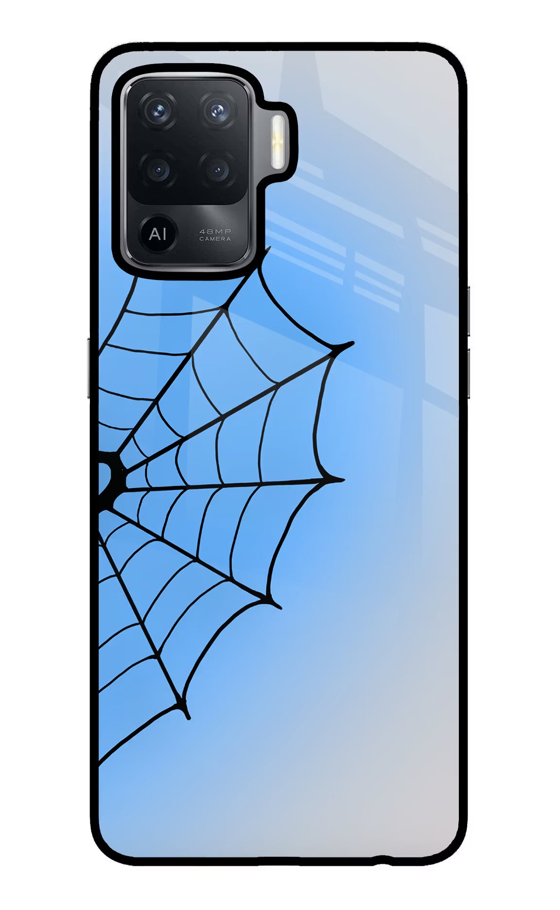Blue Web Oppo F19 Pro Glass Case - Blue Web Oppo F19 Pro Glass Case Blue Web Oppo F19 Pro Glass Case