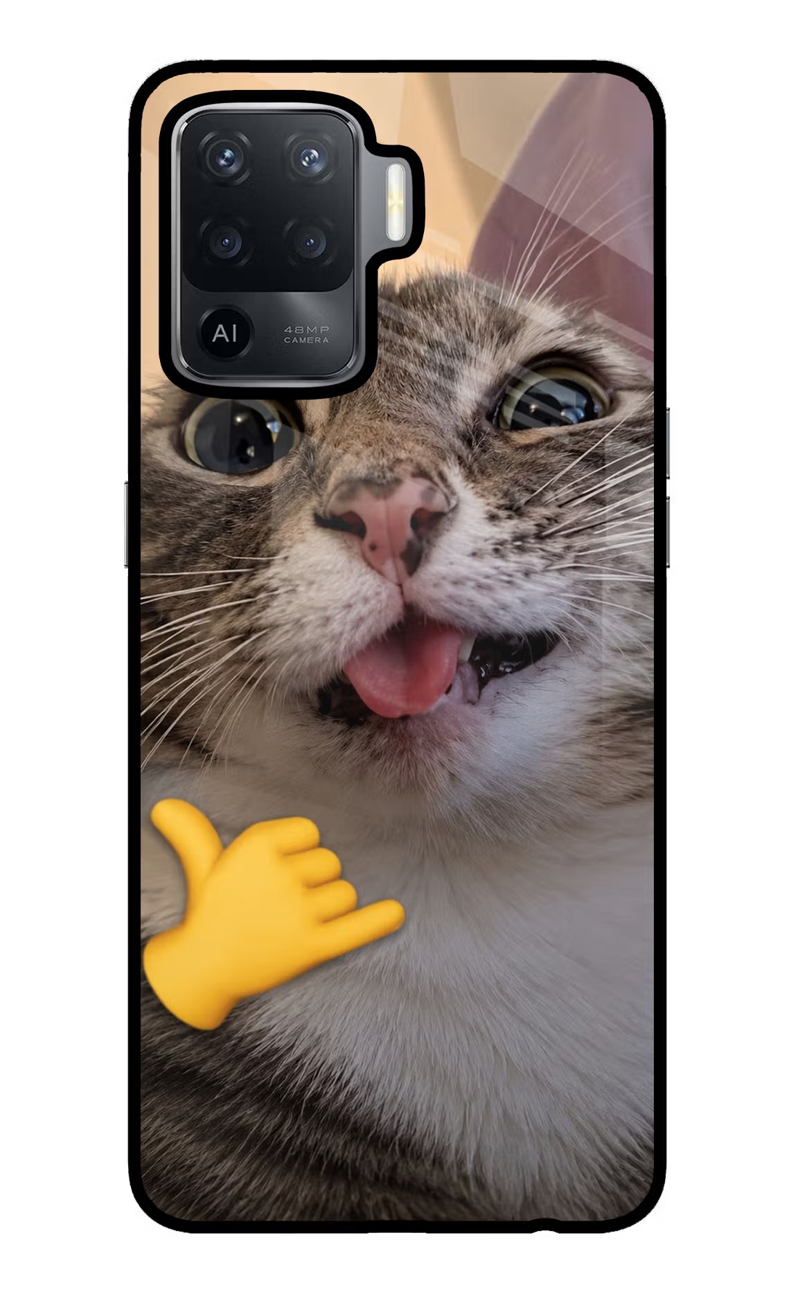 Silly Cat Call Oppo F19 Pro Glass Case - Silly Cat Call Oppo F19 Pro Glass Case Silly Cat Call Oppo F19 Pro Glass Case