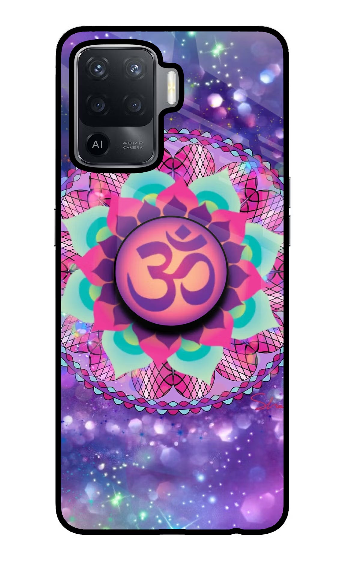 Om Purple Oppo F19 Pro Glass Case - Om Purple Oppo F19 Pro Glass Case Om Purple Oppo F19 Pro Glass Case