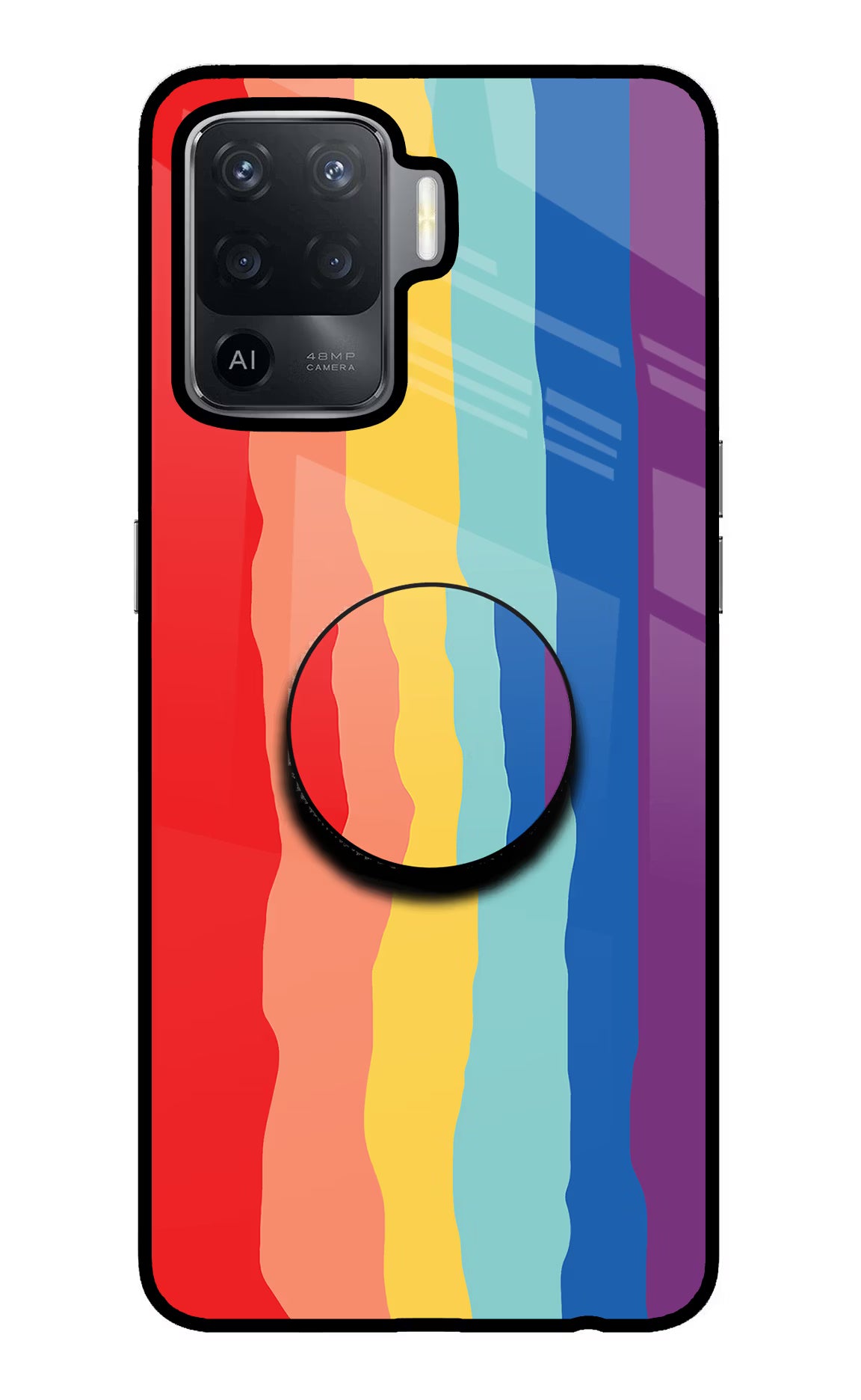 Rainbow Oppo F19 Pro Pop Case - Rainbow Oppo F19 Pro Pop Case by Casekaro Rainbow Oppo F19 Pro Pop Case by Casekaro