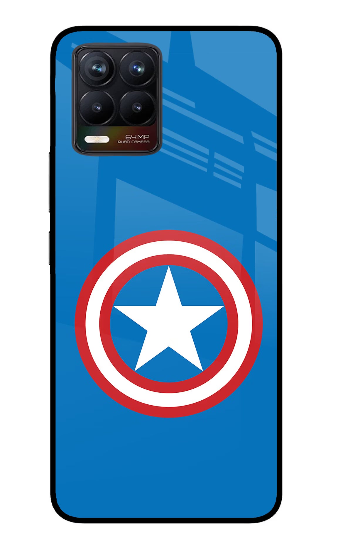 Captain America Logo Realme 8/8 Pro (not 5G) Glass Case - Captain America Logo Realme 8/8 Pro (not 5G) Glass Case Captain America Logo Realme 8/8 Pro (not 5G) Glass Case