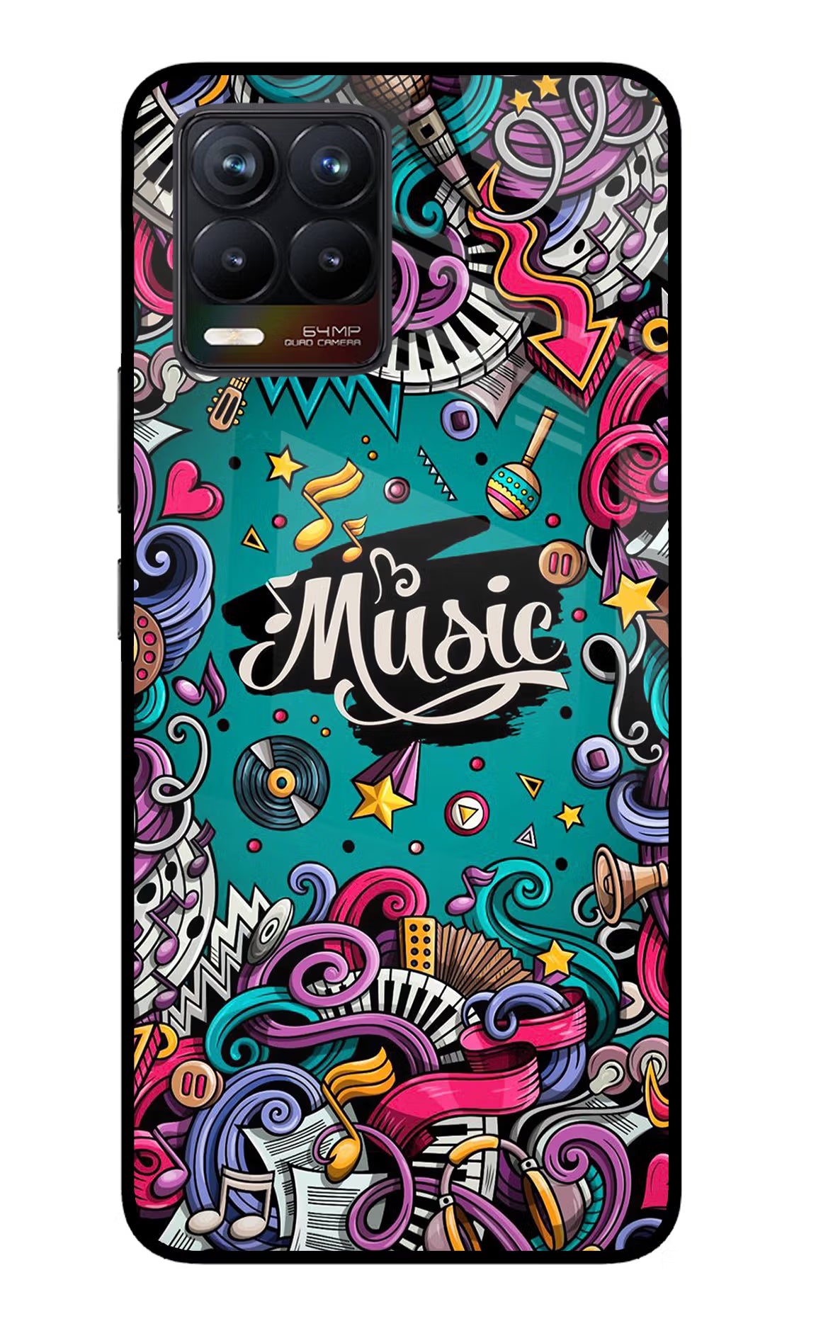 Music Graffiti Realme 8/8 Pro (not 5G) Glass Case - Music Graffiti Realme 8/8 Pro (not 5G) Glass Case Music Graffiti Realme 8/8 Pro (not 5G) Glass Case
