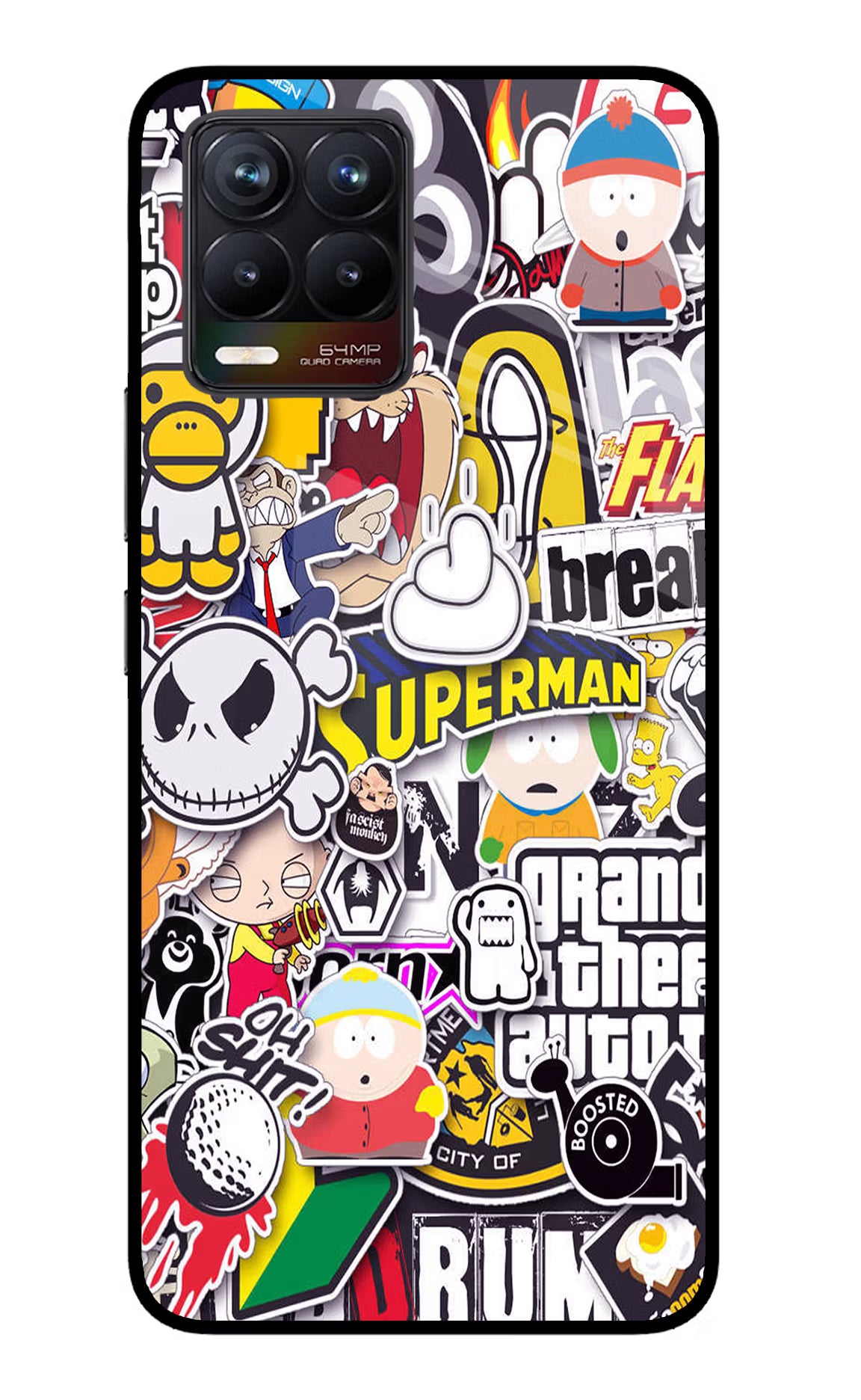 Sticker Bomb Realme 8/8 Pro (not 5G) Glass Case - Sticker Bomb Realme 8/8 Pro (not 5G) Glass Case Sticker Bomb Realme 8/8 Pro (not 5G) Glass Case