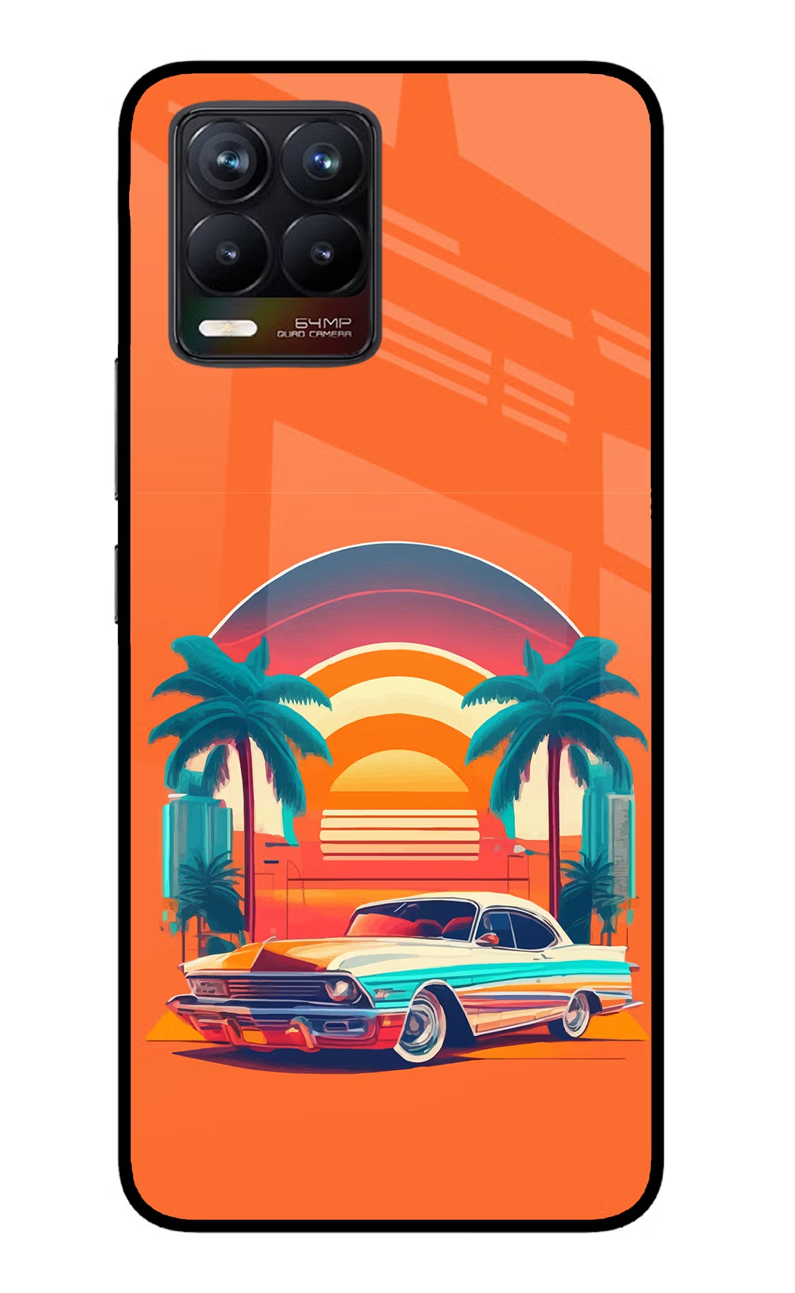 Palm Drive 80s Realme 8/8 Pro (not 5G) Glass Case - Palm Drive 80s Realme 8/8 Pro (not 5G) Glass Case Palm Drive 80s Realme 8/8 Pro (not 5G) Glass Case