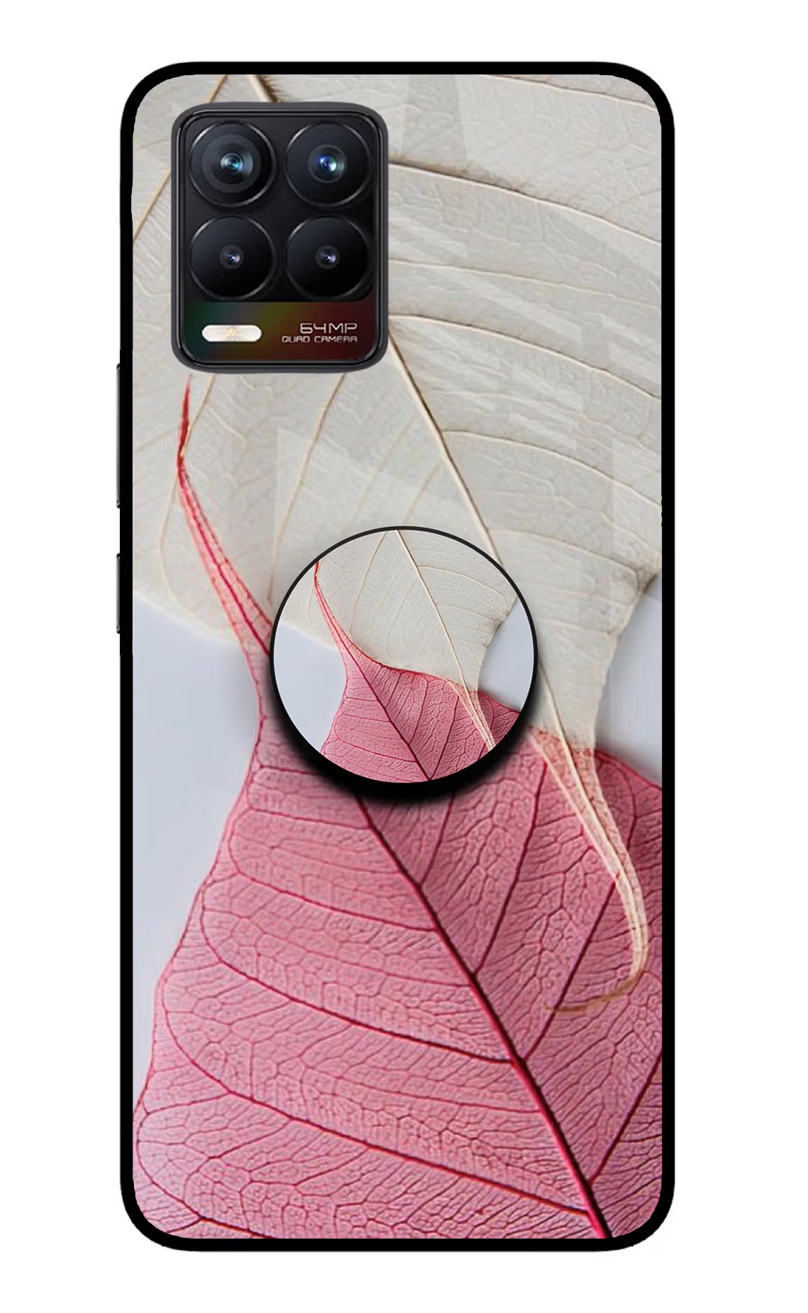 White Pink Leaf Realme 8/8 Pro (not 5G) Glass Case - White Pink Leaf Realme 8/8 Pro (not 5G) Glass Case White Pink Leaf Realme 8/8 Pro (not 5G) Glass Case