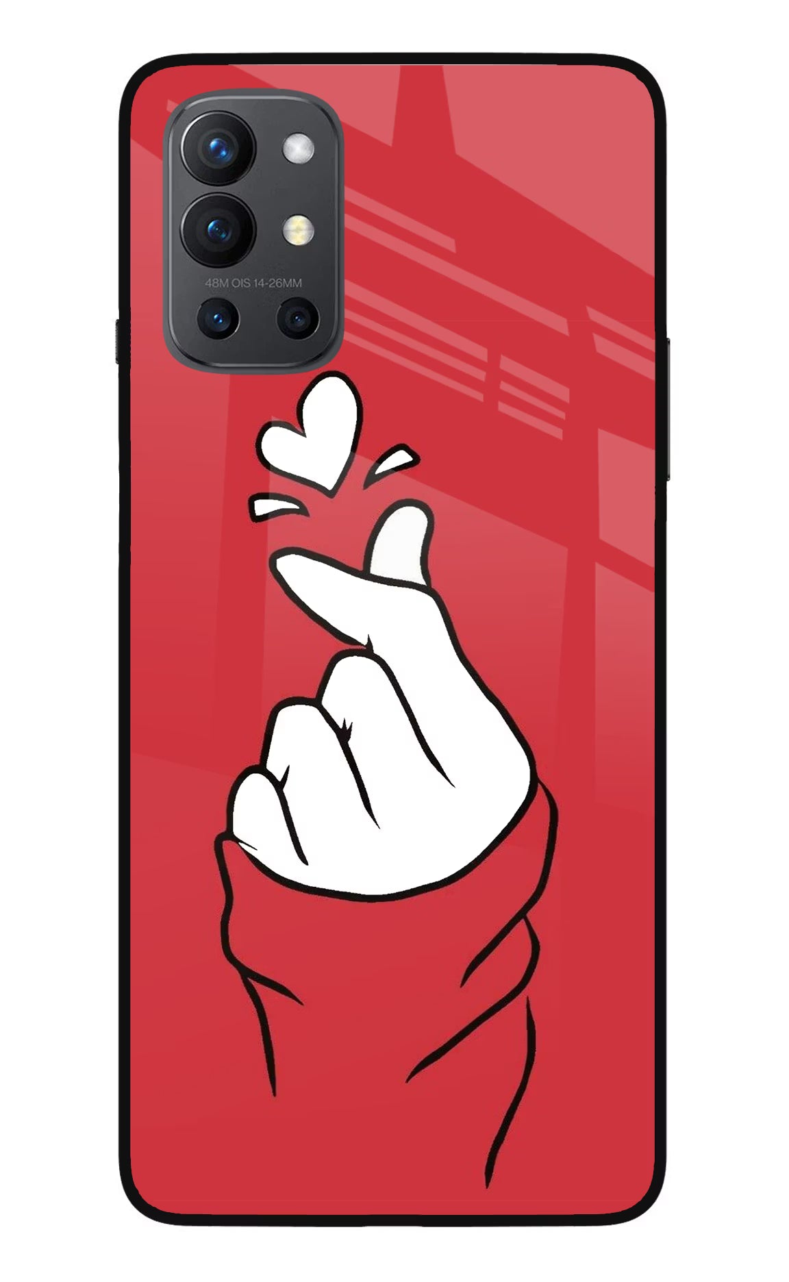 Korean Love Sign Oneplus 9R Glass Case - Korean Love Sign Oneplus 9R Glass Case Korean Love Sign Oneplus 9R Glass Case