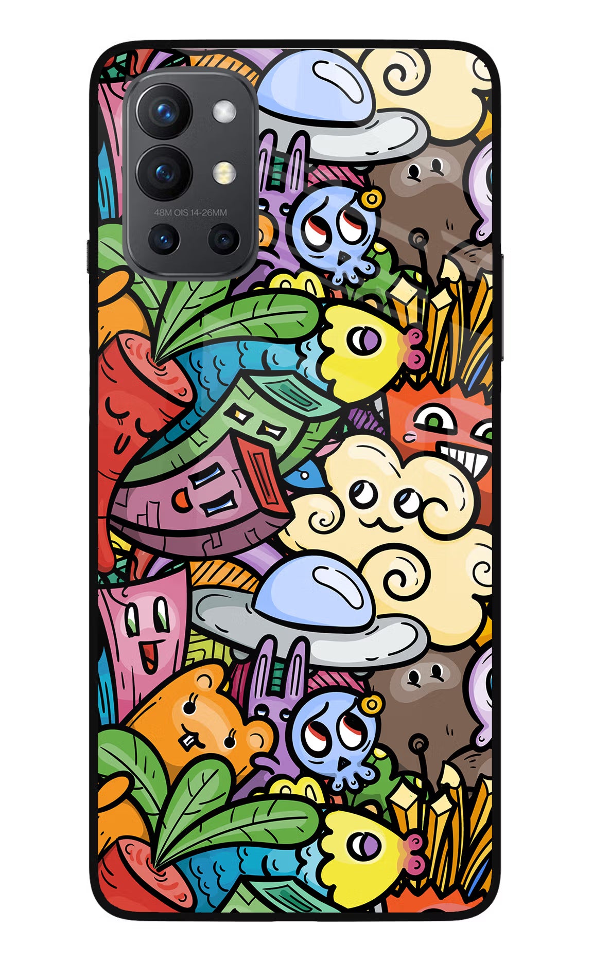 Veggie Doodle Oneplus 9R Glass Case - Veggie Doodle Oneplus 9R Glass Case Veggie Doodle Oneplus 9R Glass Case