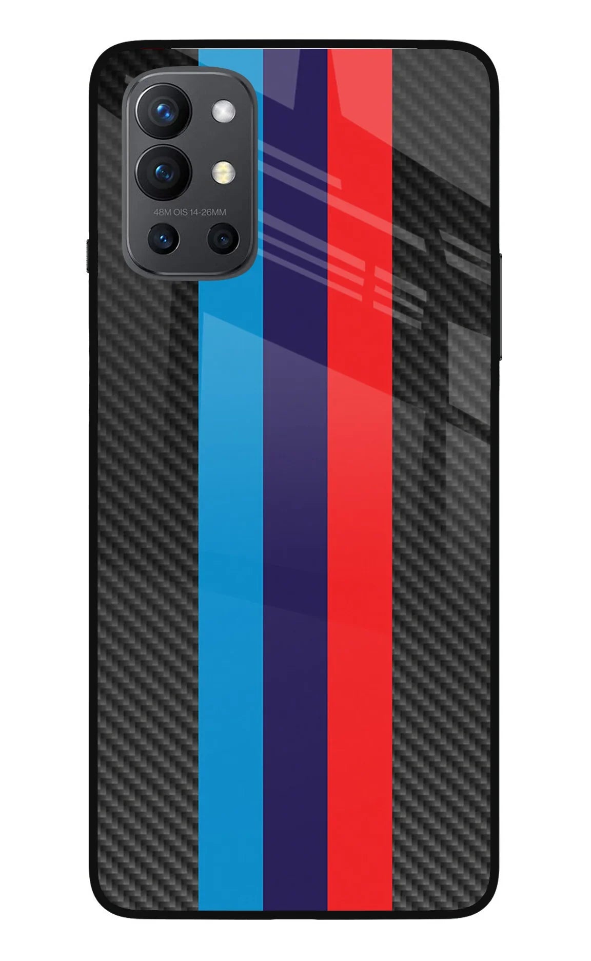 BMW Stripes Pattern Oneplus 9R Glass Case - BMW Stripes Pattern Oneplus 9R Glass Case BMW Stripes Pattern Oneplus 9R Glass Case