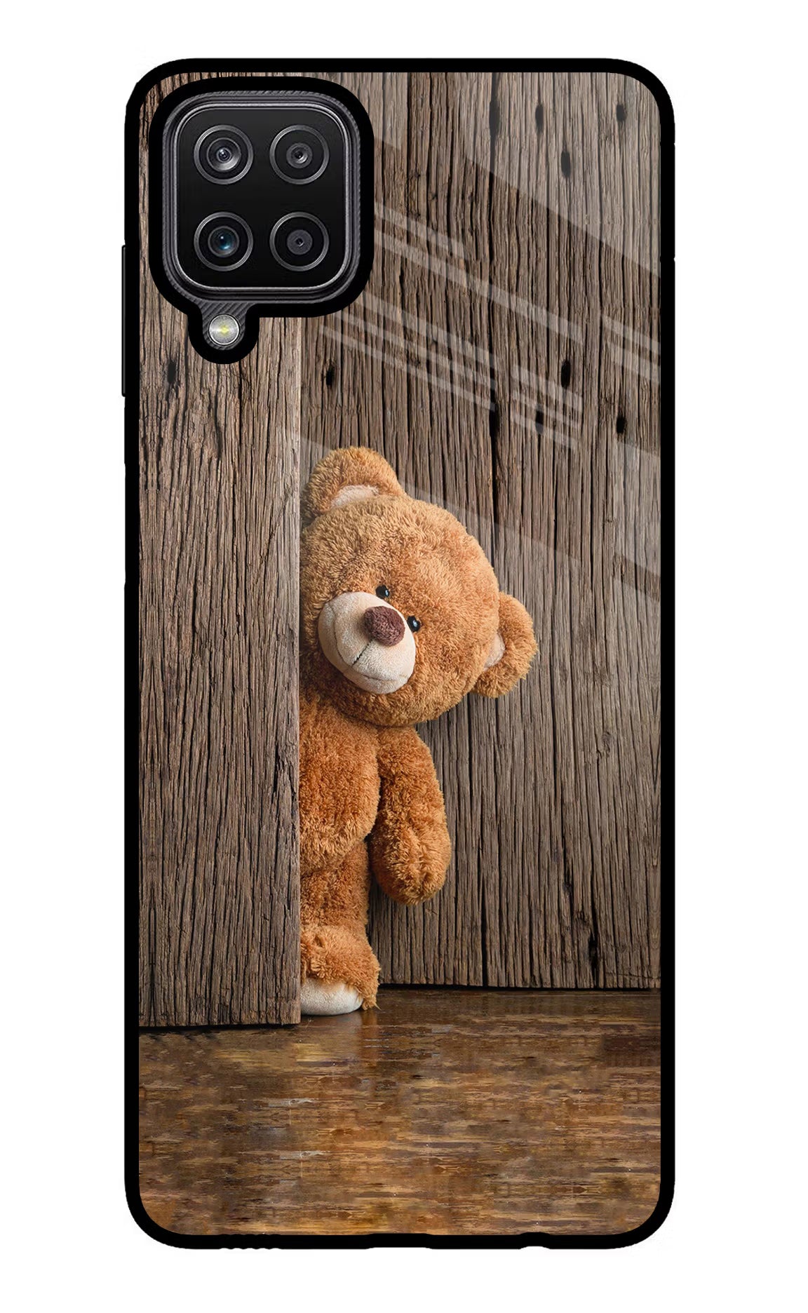 Teddy Wooden Samsung M12/F12 Glass Case - Teddy Wooden Samsung M12/F12 Glass Case Teddy Wooden Samsung M12/F12 Glass Case