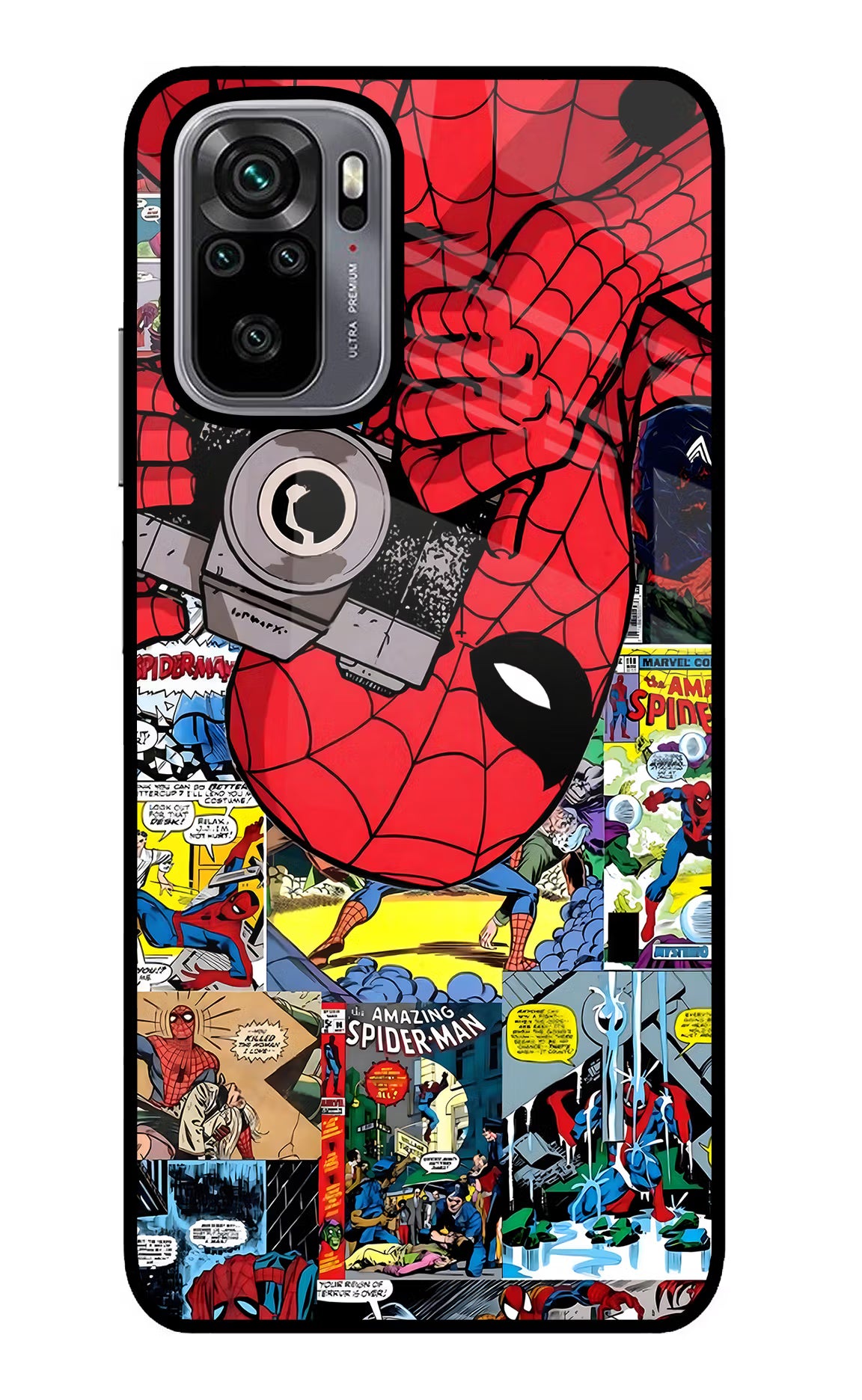 Spider Man Redmi Note 10/10S Glass Case - Spider Man Redmi Note 10/10S Glass Case Spider Man Redmi Note 10/10S Glass Case