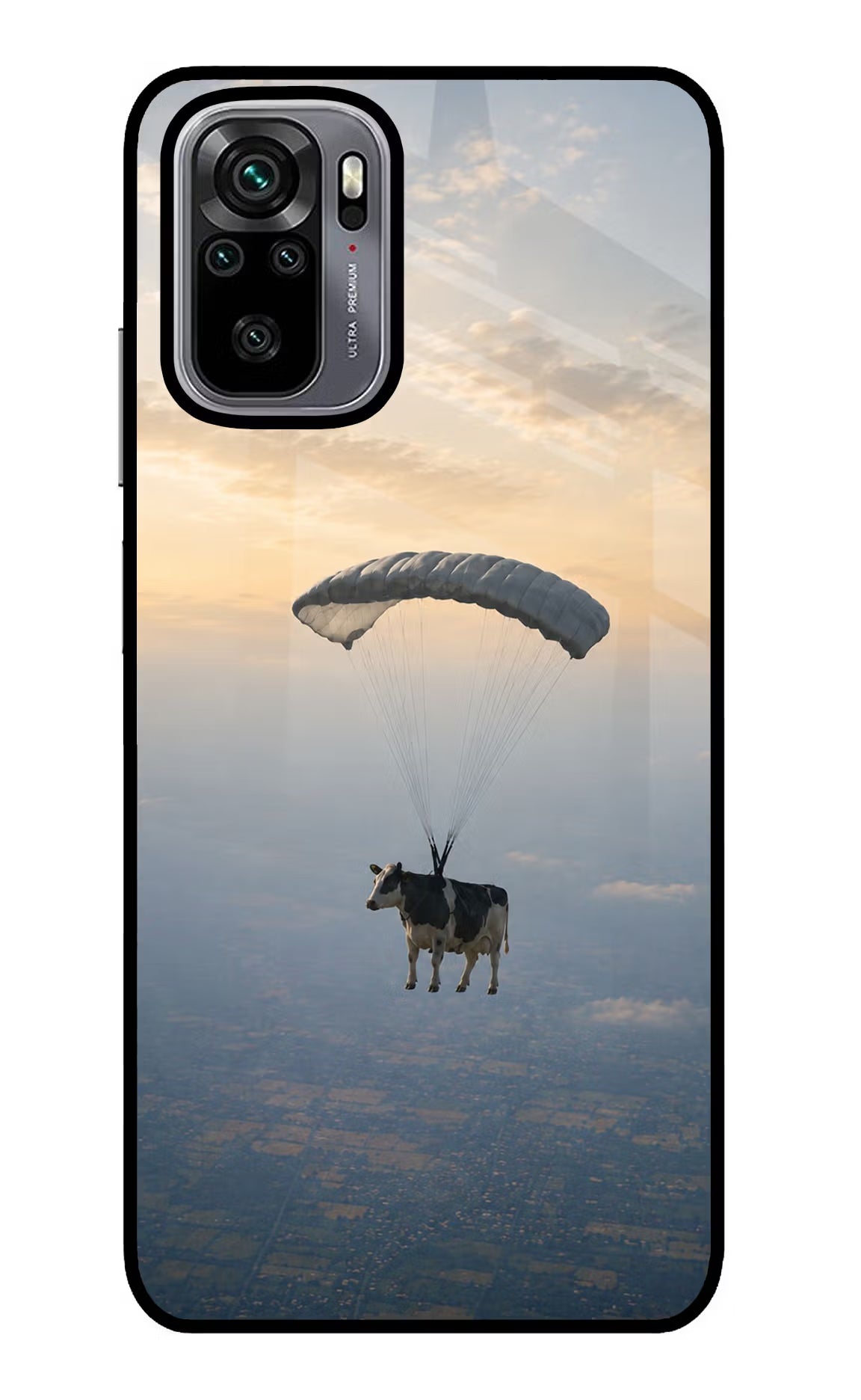 Skydiving Cow Redmi Note 10/10S Glass Case - Skydiving Cow Redmi Note 10/10S Glass Case Skydiving Cow Redmi Note 10/10S Glass Case