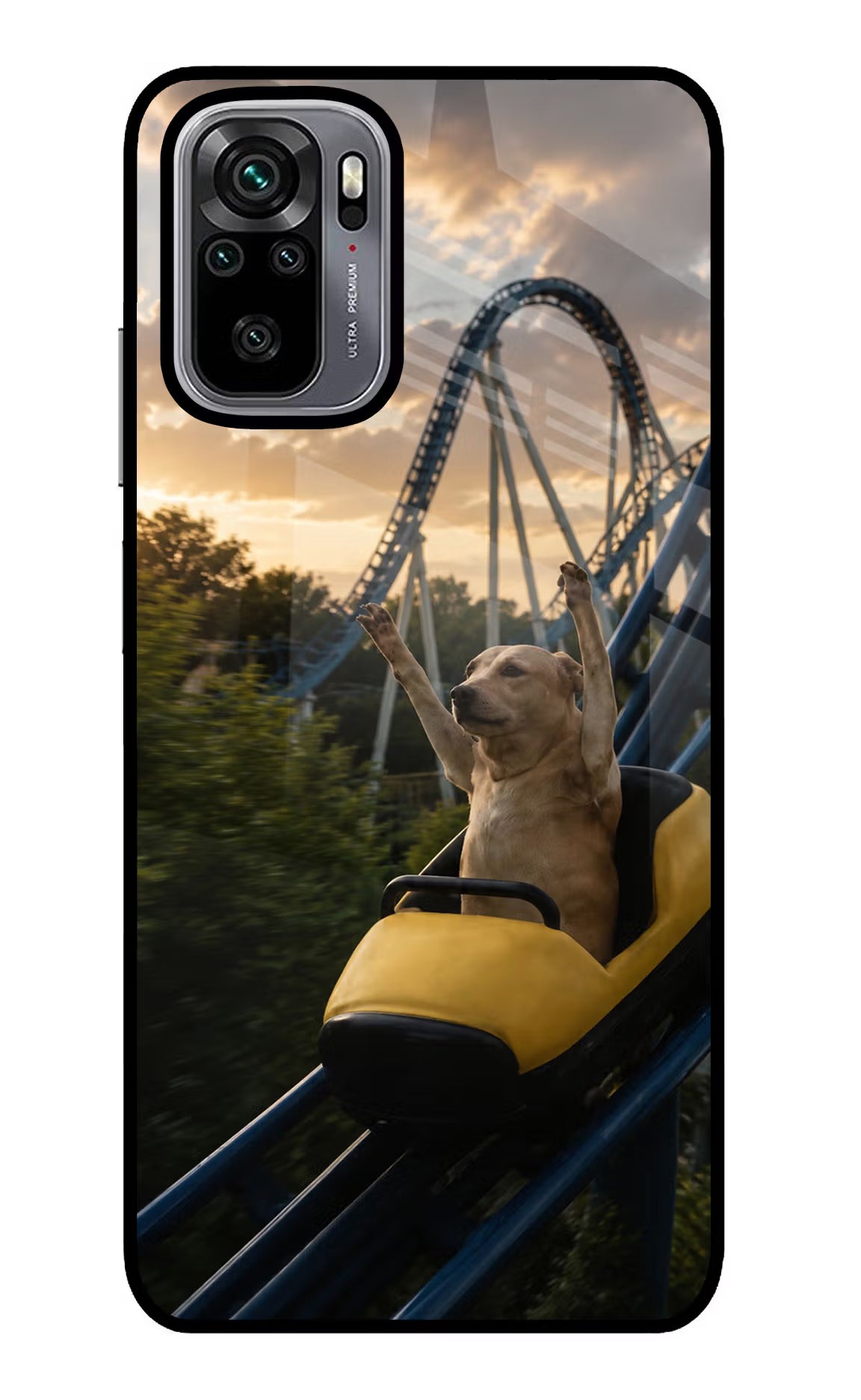 Rollercoaster Dog Redmi Note 10/10S Glass Case - Rollercoaster Dog Redmi Note 10/10S Glass Case Rollercoaster Dog Redmi Note 10/10S Glass Case