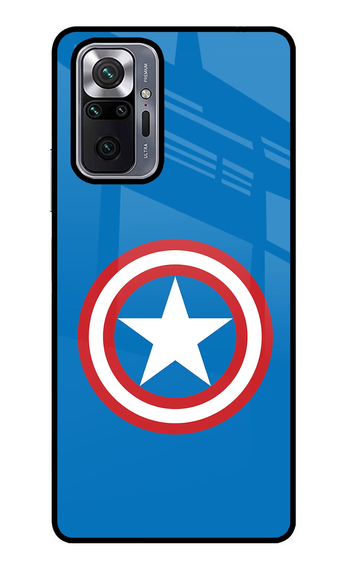 Captain America Logo Redmi Note 10 Pro Back Cover - Captain America Logo Redmi Note 10 Pro Glass Case Back Cover by Casekaro Captain America Logo Redmi Note 10 Pro Glass Case Back Cover by Casekaro