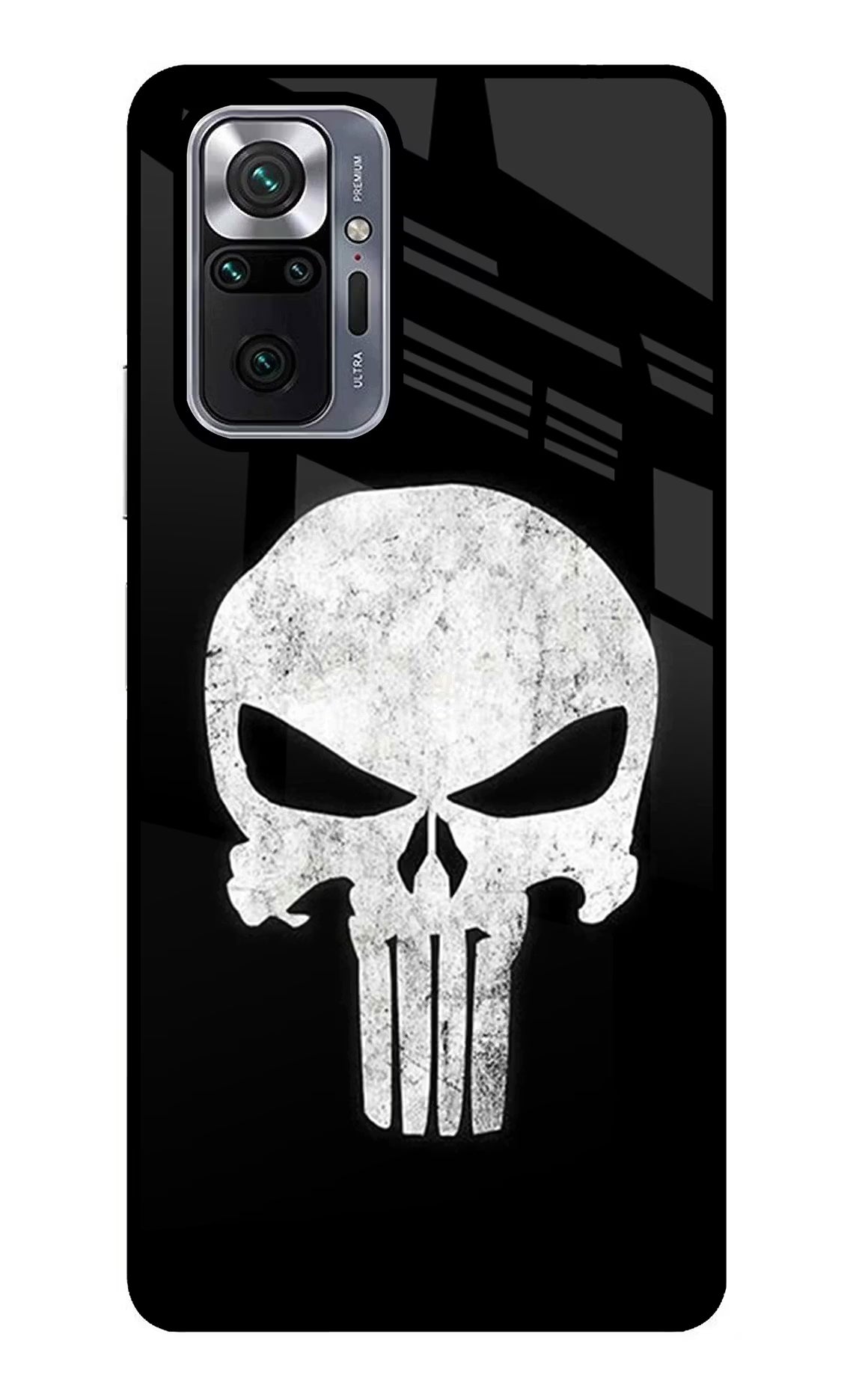 Punisher Skull Redmi Note 10 Pro Back Cover - Punisher Skull Redmi Note 10 Pro Glass Case Back Cover by Casekaro Punisher Skull Redmi Note 10 Pro Glass Case Back Cover by Casekaro