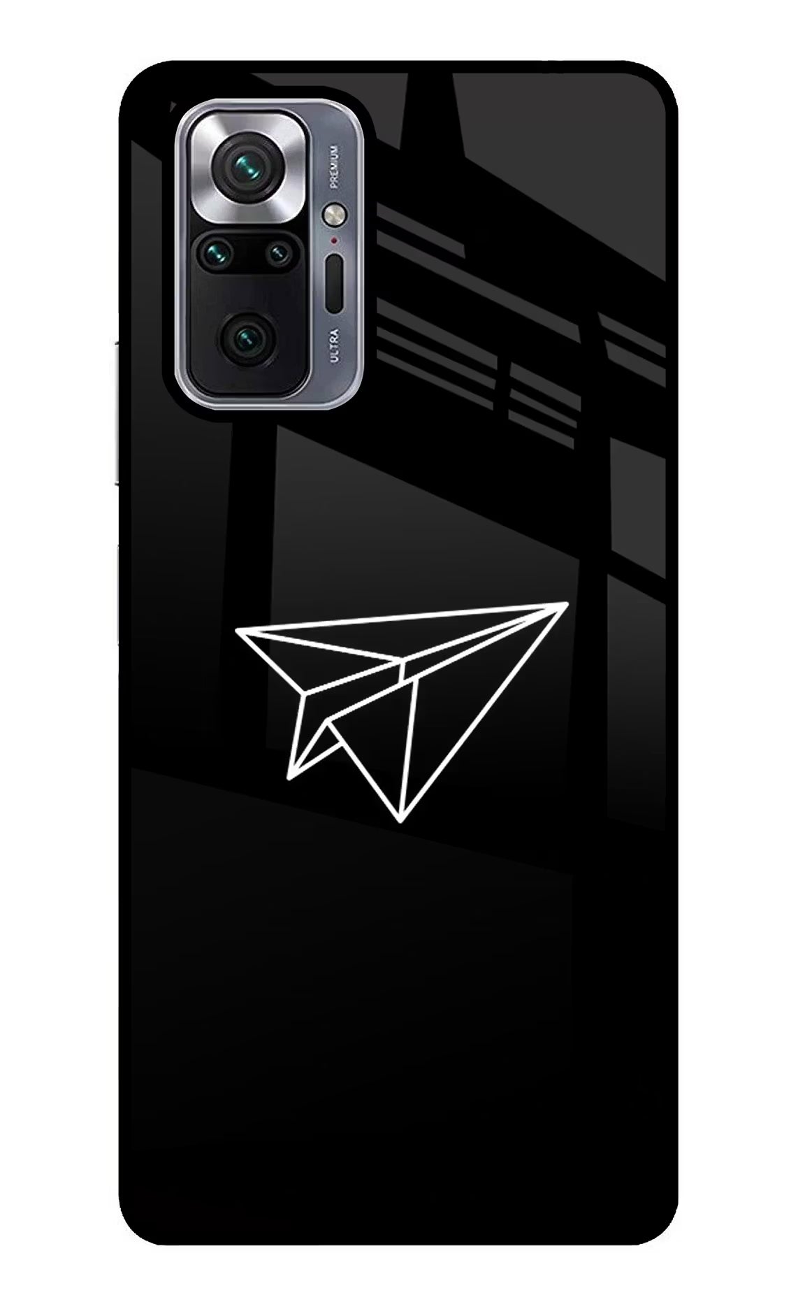 Paper Plane White Redmi Note 10 Pro Back Cover - Paper Plane White Redmi Note 10 Pro Glass Case Back Cover by Casekaro Paper Plane White Redmi Note 10 Pro Glass Case Back Cover by Casekaro