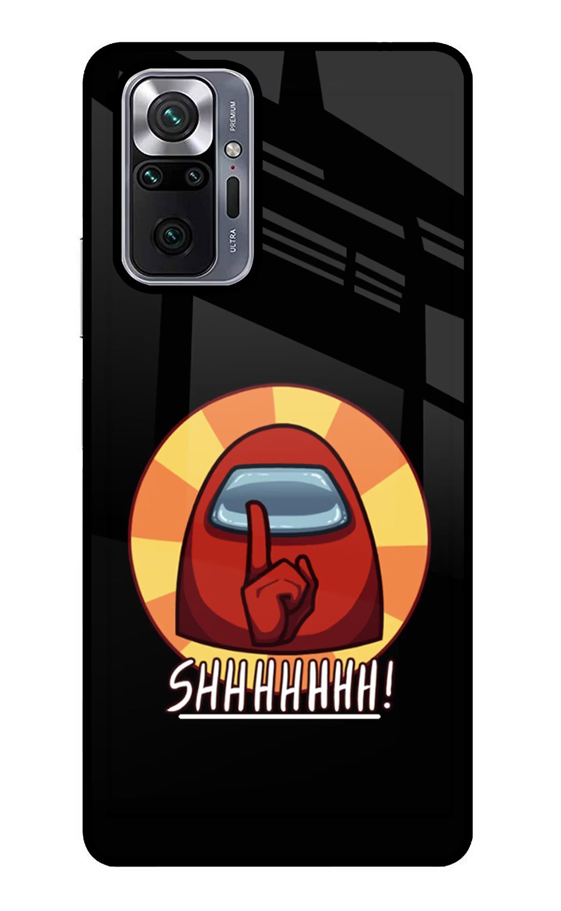 Among Us Shhh! Redmi Note 10 Pro Back Cover - Among Us Shhh! Redmi Note 10 Pro Glass Case Back Cover by Casekaro Among Us Shhh! Redmi Note 10 Pro Glass Case Back Cover by Casekaro