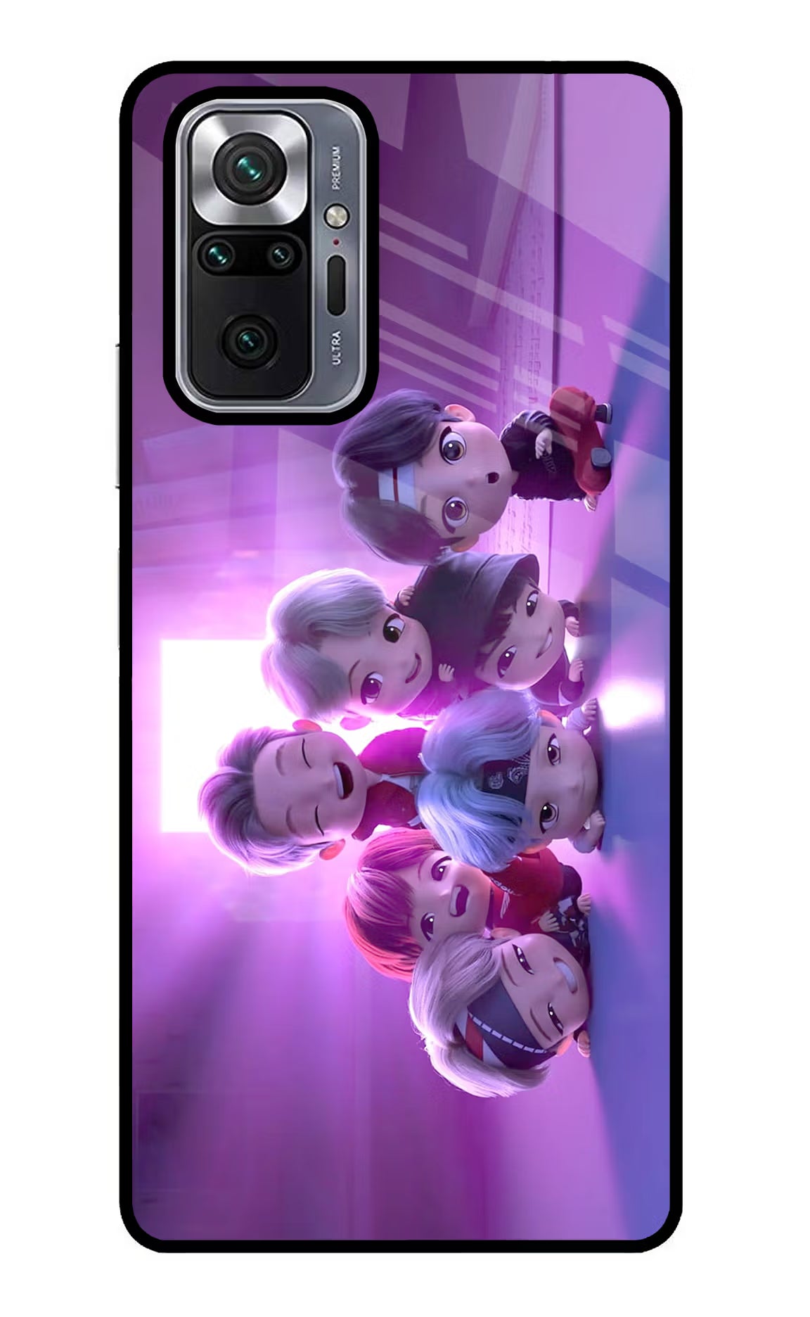 BTS Chibi Redmi Note 10 Pro Back Cover - BTS Chibi Redmi Note 10 Pro Glass Case Back Cover by Casekaro BTS Chibi Redmi Note 10 Pro Glass Case Back Cover by Casekaro