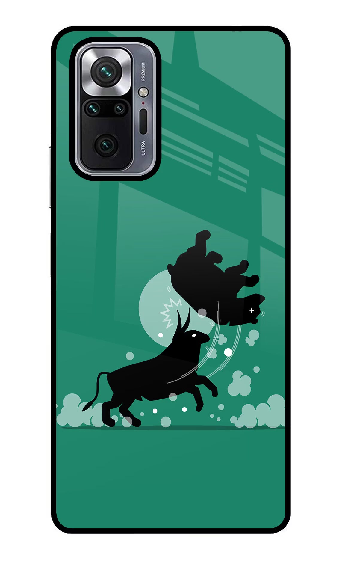 Bull Conqueror Redmi Note 10 Pro Back Cover - Bull Conqueror Redmi Note 10 Pro Glass Case Back Cover by Casekaro Bull Conqueror Redmi Note 10 Pro Glass Case Back Cover by Casekaro