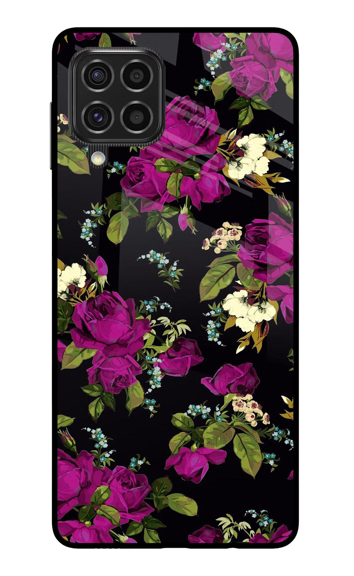 Flowers Samsung F62 Back Cover - Flowers Samsung F62 Glass Case Back Cover by Casekaro Flowers Samsung F62 Glass Case Back Cover by Casekaro