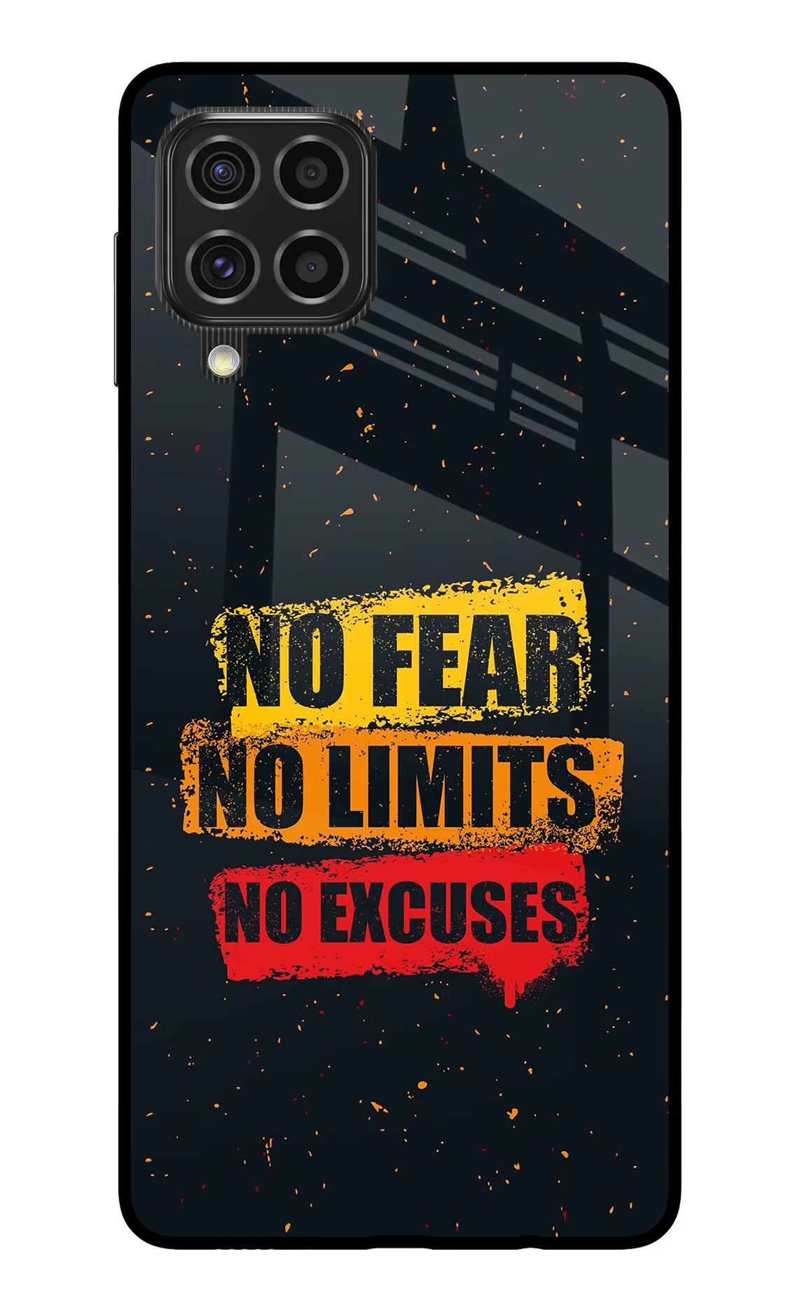 No Fear No Limits No Excuse Samsung F62 Back Cover - No Fear No Limits No Excuse Samsung F62 Glass Case Back Cover by Casekaro No Fear No Limits No Excuse Samsung F62 Glass Case Back Cover by Casekaro