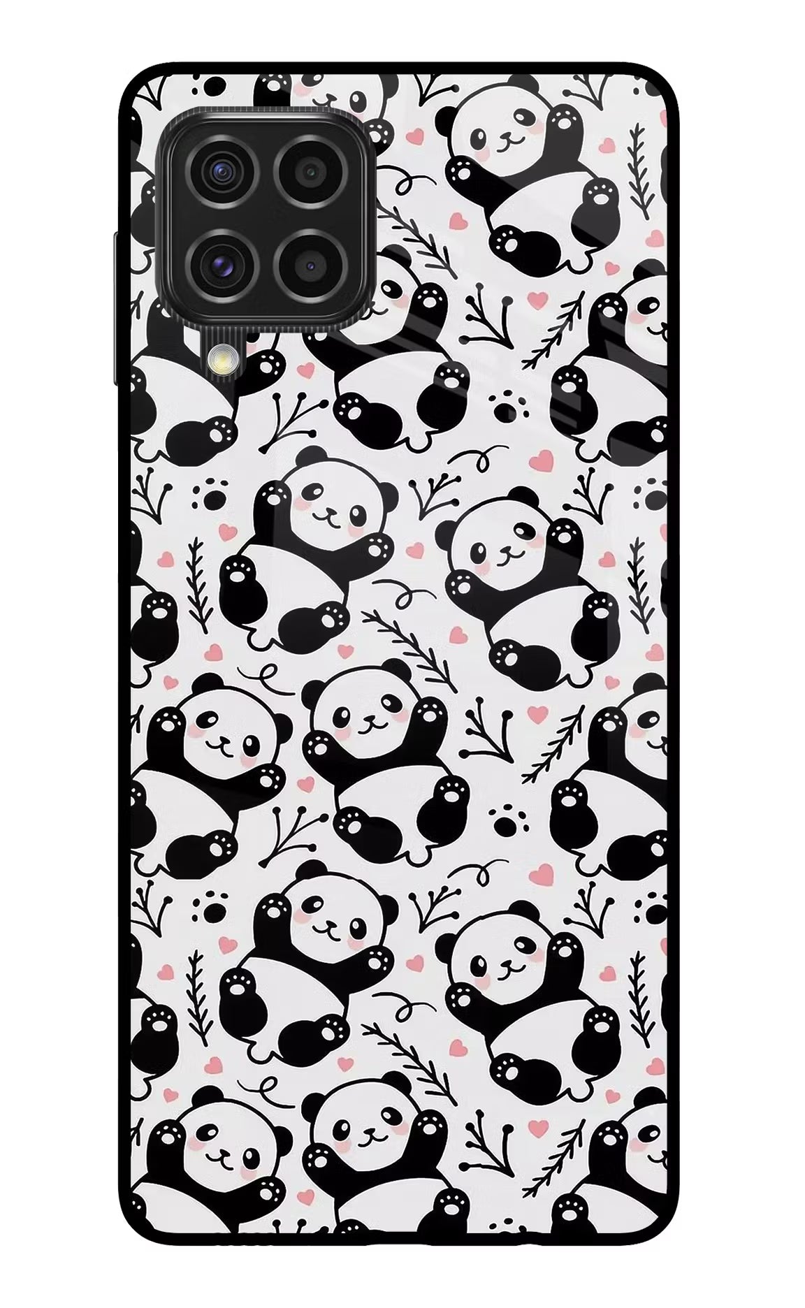 Cute Panda Samsung F62 Back Cover - Cute Panda Samsung F62 Glass Case Back Cover by Casekaro Cute Panda Samsung F62 Glass Case Back Cover by Casekaro