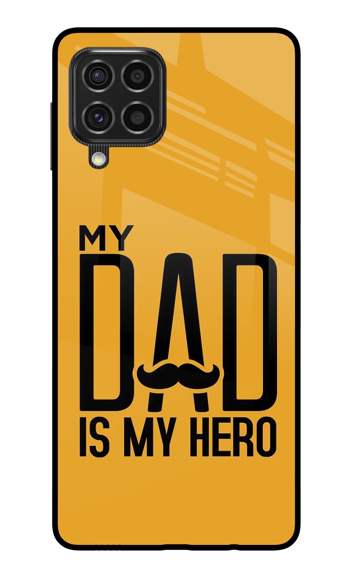 My Dad Is My Hero Samsung F62 Back Cover - My Dad Is My Hero Samsung F62 Glass Case Back Cover by Casekaro My Dad Is My Hero Samsung F62 Glass Case Back Cover by Casekaro