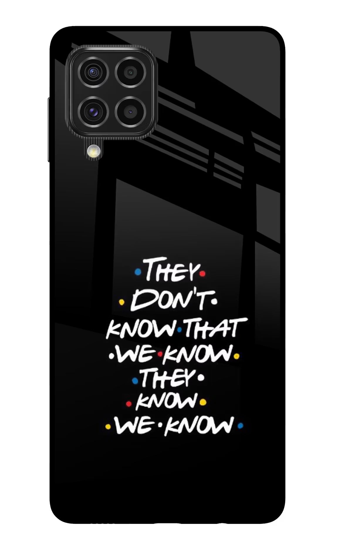 FRIENDS Dialogue Samsung F62 Back Cover - FRIENDS Dialogue Samsung F62 Glass Case Back Cover by Casekaro FRIENDS Dialogue Samsung F62 Glass Case Back Cover by Casekaro