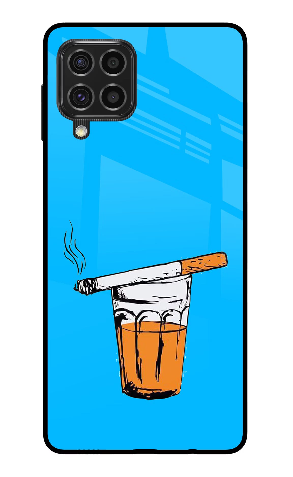 Chai Sutta Samsung F62 Back Cover - Chai Sutta Samsung F62 Glass Case Back Cover by Casekaro Chai Sutta Samsung F62 Glass Case Back Cover by Casekaro