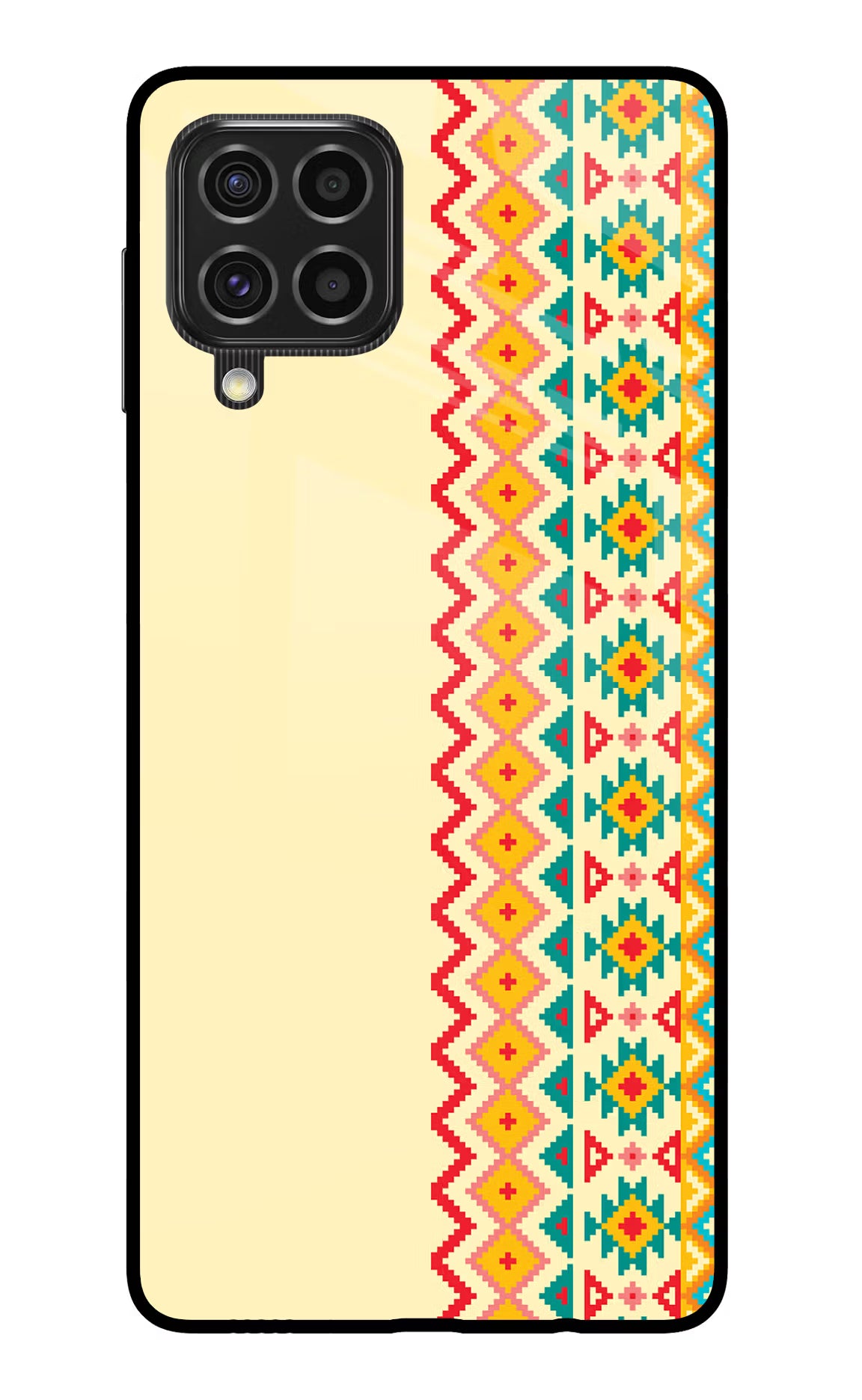 Ethnic Seamless Samsung F62 Back Cover - Ethnic Seamless Samsung F62 Glass Case Back Cover by Casekaro Ethnic Seamless Samsung F62 Glass Case Back Cover by Casekaro