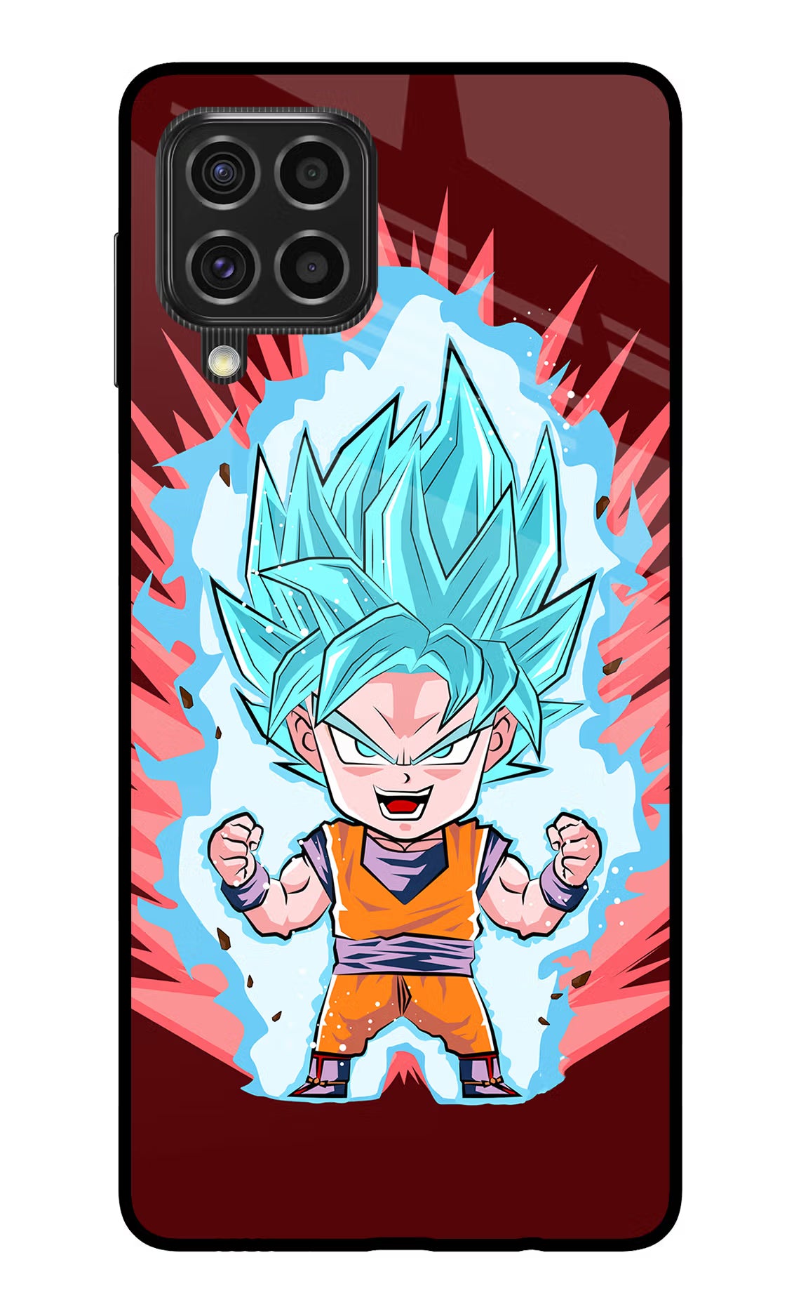 Goku Little Samsung F62 Back Cover - Goku Little Samsung F62 Glass Case Back Cover by Casekaro Goku Little Samsung F62 Glass Case Back Cover by Casekaro