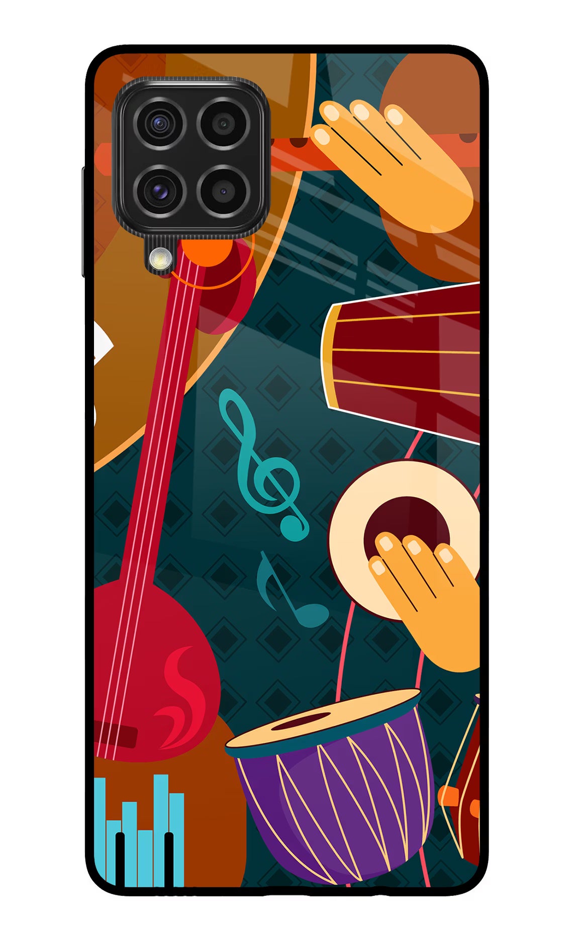 Music Instrument Samsung F62 Back Cover - Music Instrument Samsung F62 Glass Case Back Cover by Casekaro Music Instrument Samsung F62 Glass Case Back Cover by Casekaro