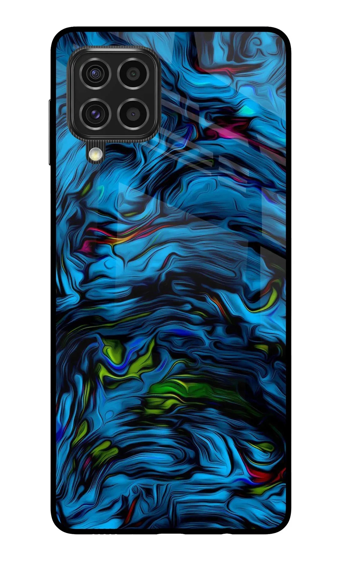 Dark Blue Abstract Samsung F62 Glass Case - Dark Blue Abstract Samsung F62 Glass Case Dark Blue Abstract Samsung F62 Glass Case