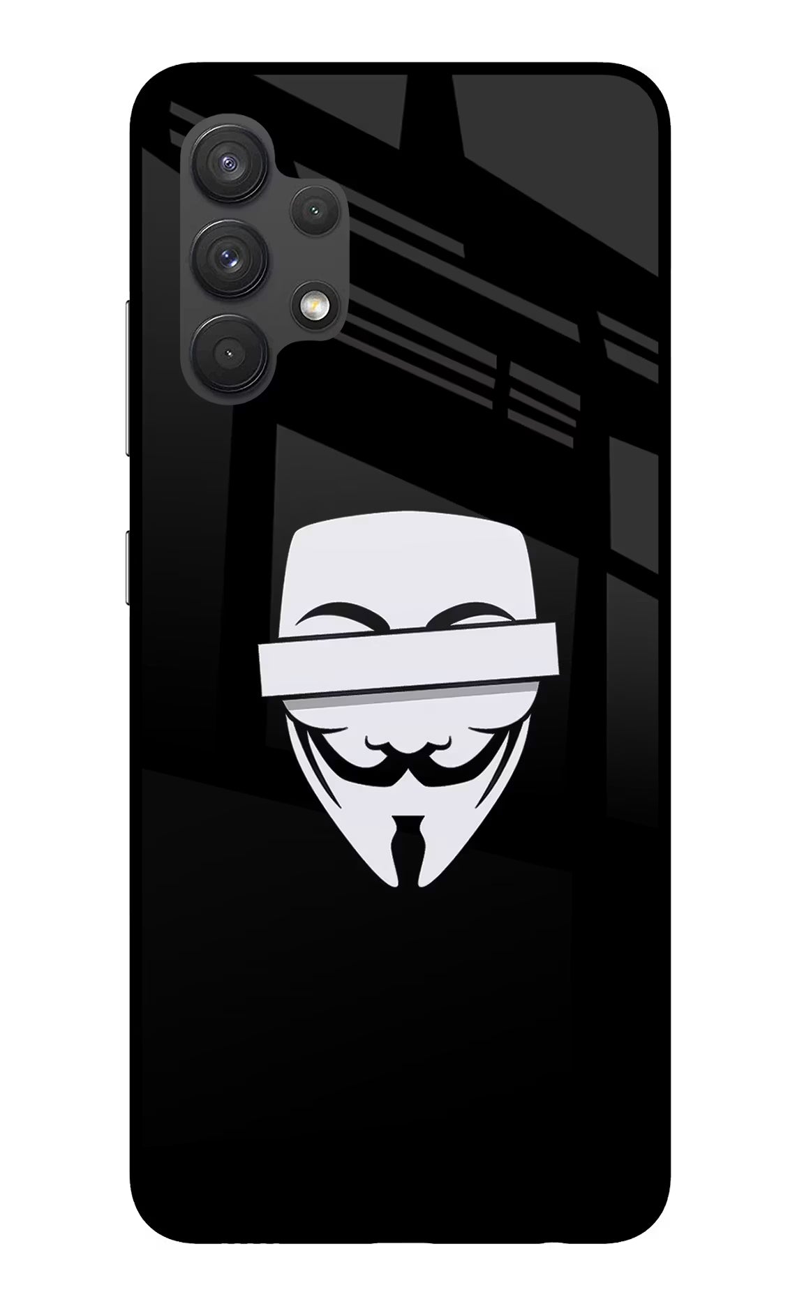 Anonymous Face Samsung A32 4G Glass Case - Anonymous Face Samsung A32 4G Glass Case Anonymous Face Samsung A32 4G Glass Case