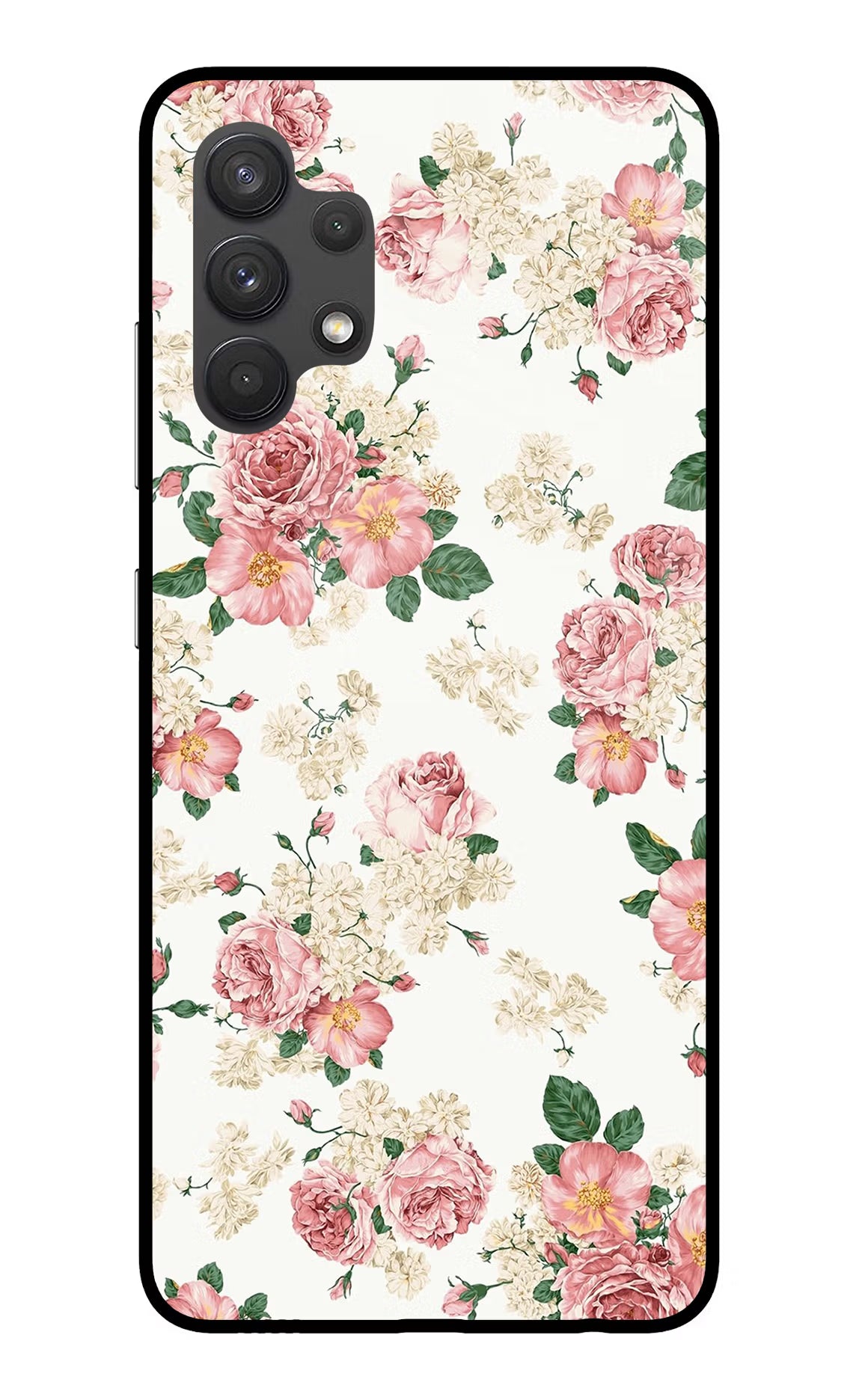 Flowers Samsung A32 4G Glass Case - Flowers Samsung A32 4G Glass Case Flowers Samsung A32 4G Glass Case