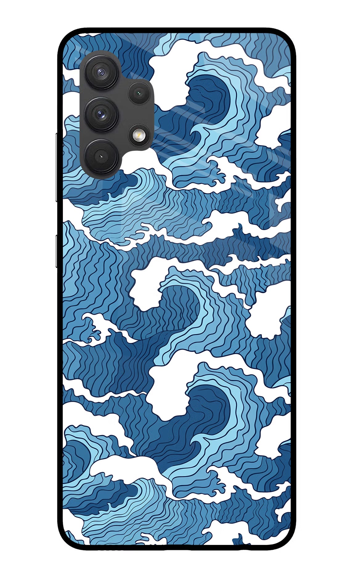 Blue Waves Samsung A32 4G Glass Case - Blue Waves Samsung A32 4G Glass Case Blue Waves Samsung A32 4G Glass Case