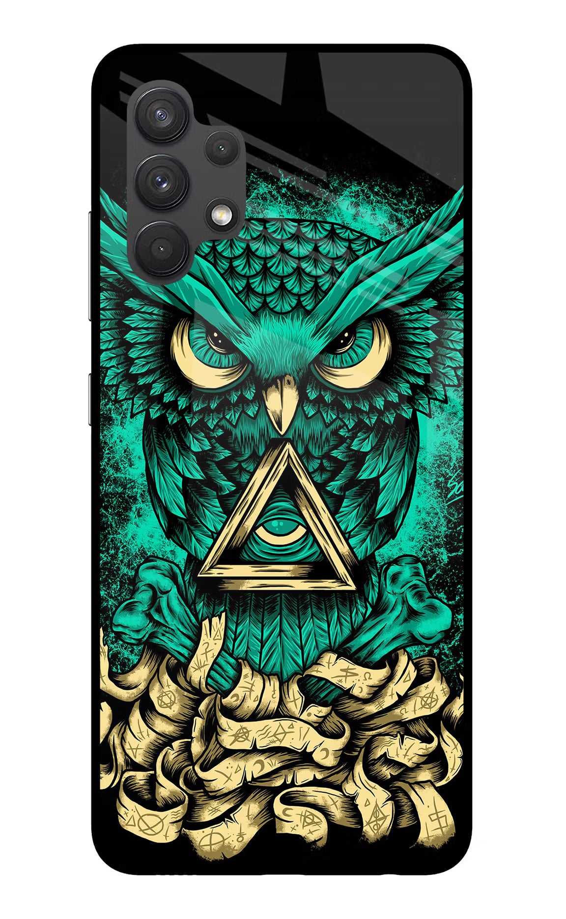 Green Owl Samsung A32 4G Glass Case - Green Owl Samsung A32 4G Glass Case Green Owl Samsung A32 4G Glass Case