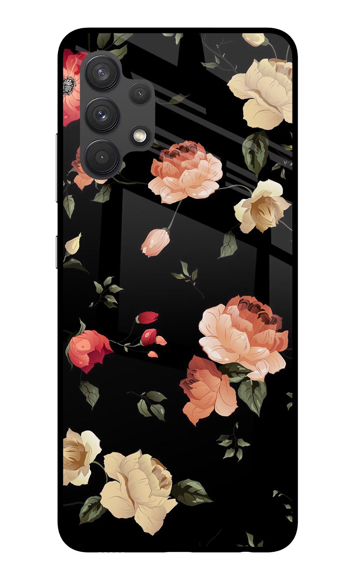 Flowers Samsung A32 4G Glass Case - Flowers Samsung A32 4G Glass Case Flowers Samsung A32 4G Glass Case