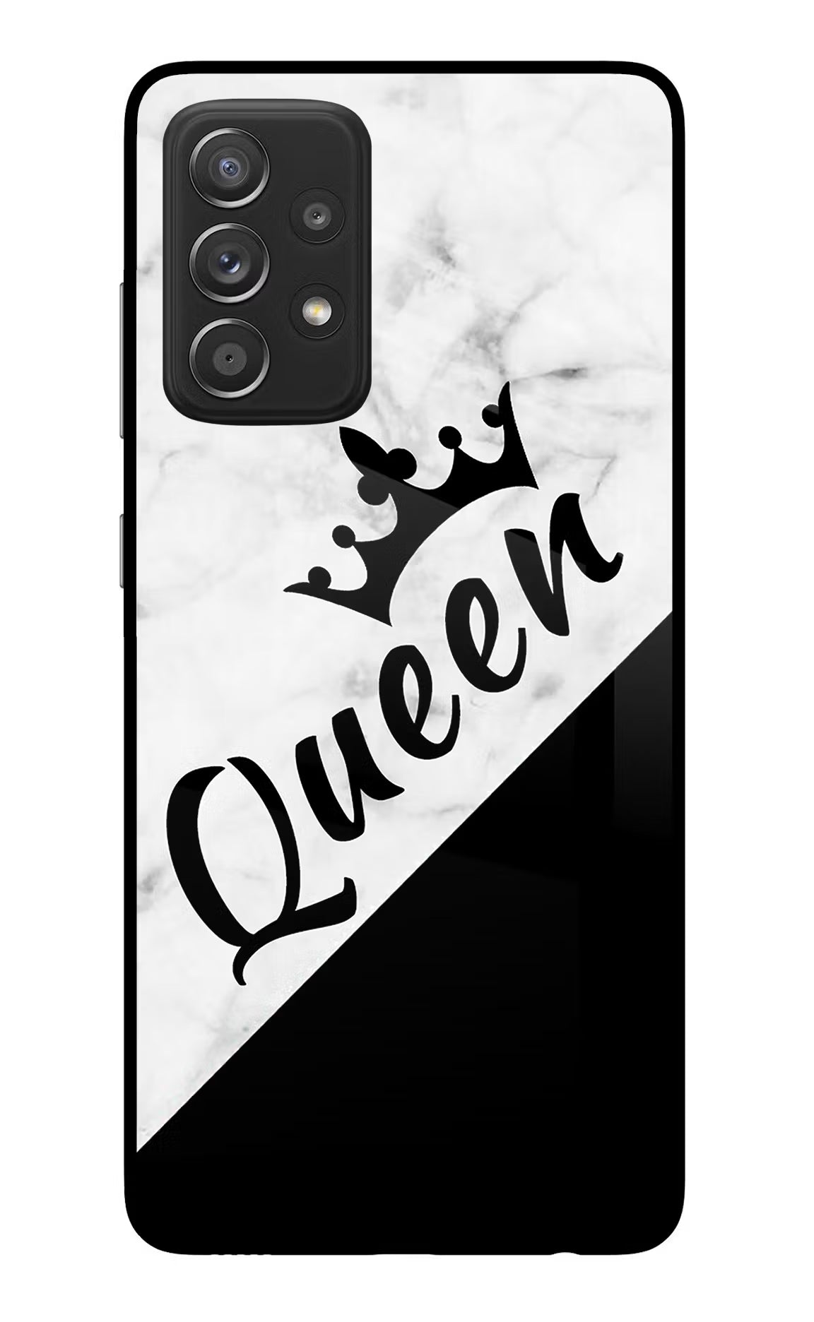 Queen Samsung A52/A52s 5G Back Cover - Queen Samsung A52/A52s 5G Glass Case Back Cover by Casekaro Queen Samsung A52/A52s 5G Glass Case Back Cover by Casekaro