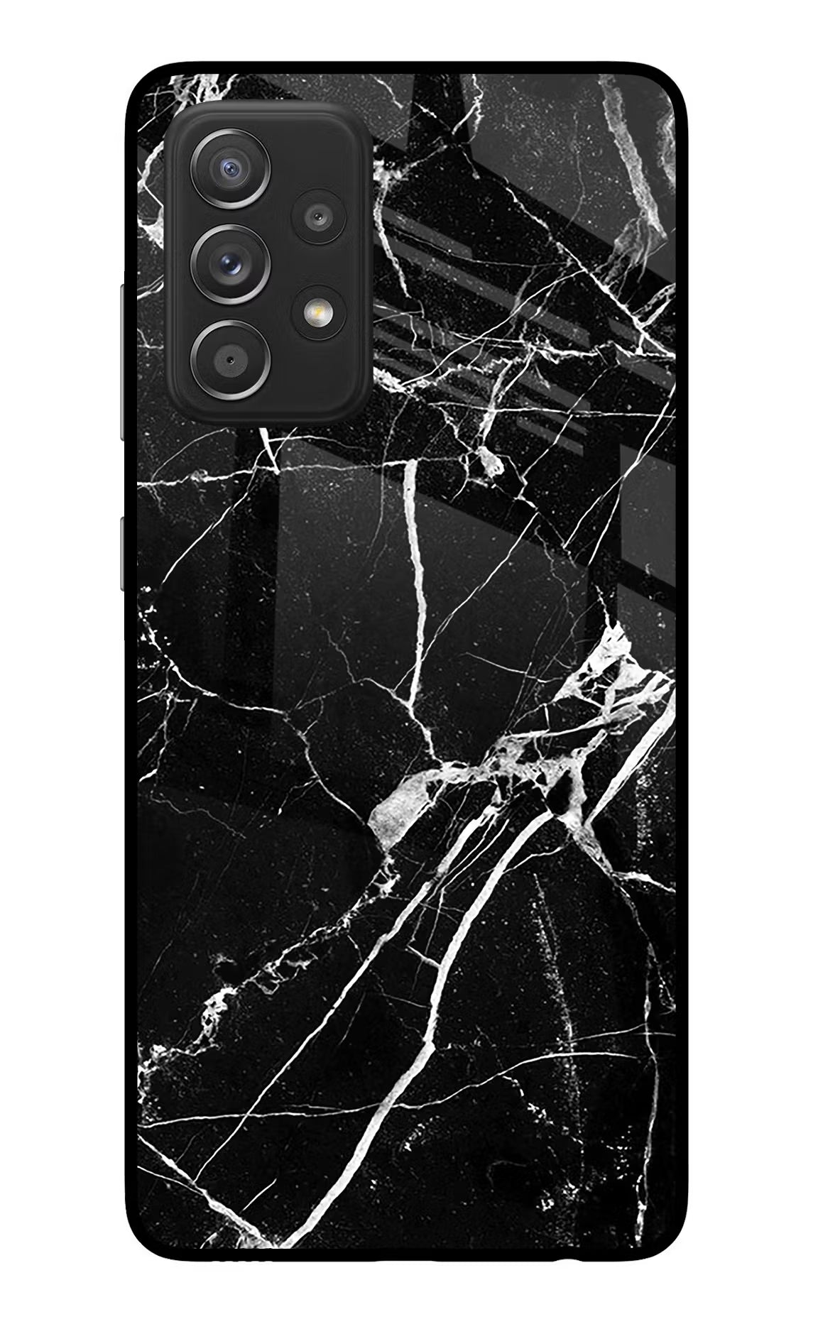 Black Marble Pattern Samsung A52/A52s 5G Back Cover - Black Marble Pattern Samsung A52/A52s 5G Glass Case Back Cover by Casekaro Black Marble Pattern Samsung A52/A52s 5G Glass Case Back Cover by Casekaro