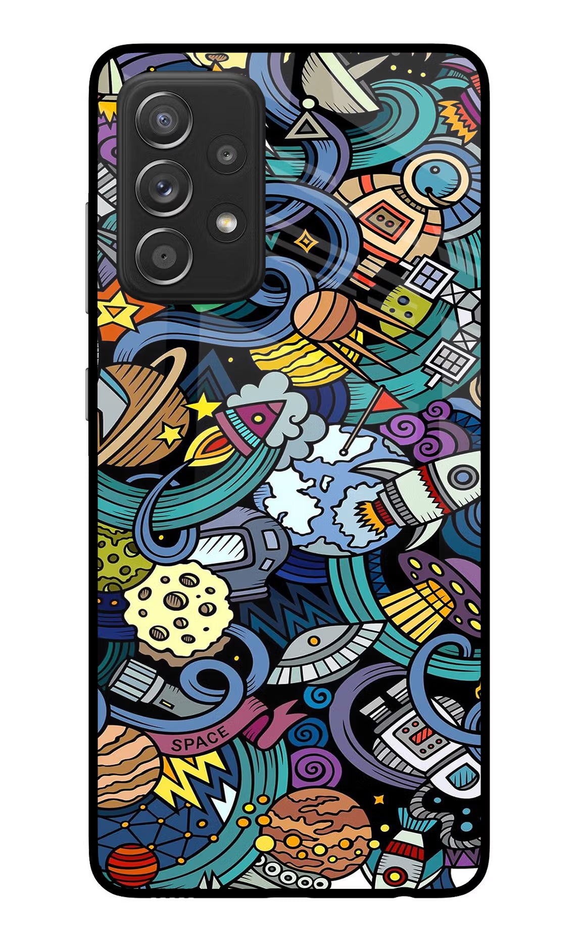 Space Abstract Samsung A52/A52s 5G Back Cover - Space Abstract Samsung A52/A52s 5G Glass Case Back Cover by Casekaro Space Abstract Samsung A52/A52s 5G Glass Case Back Cover by Casekaro