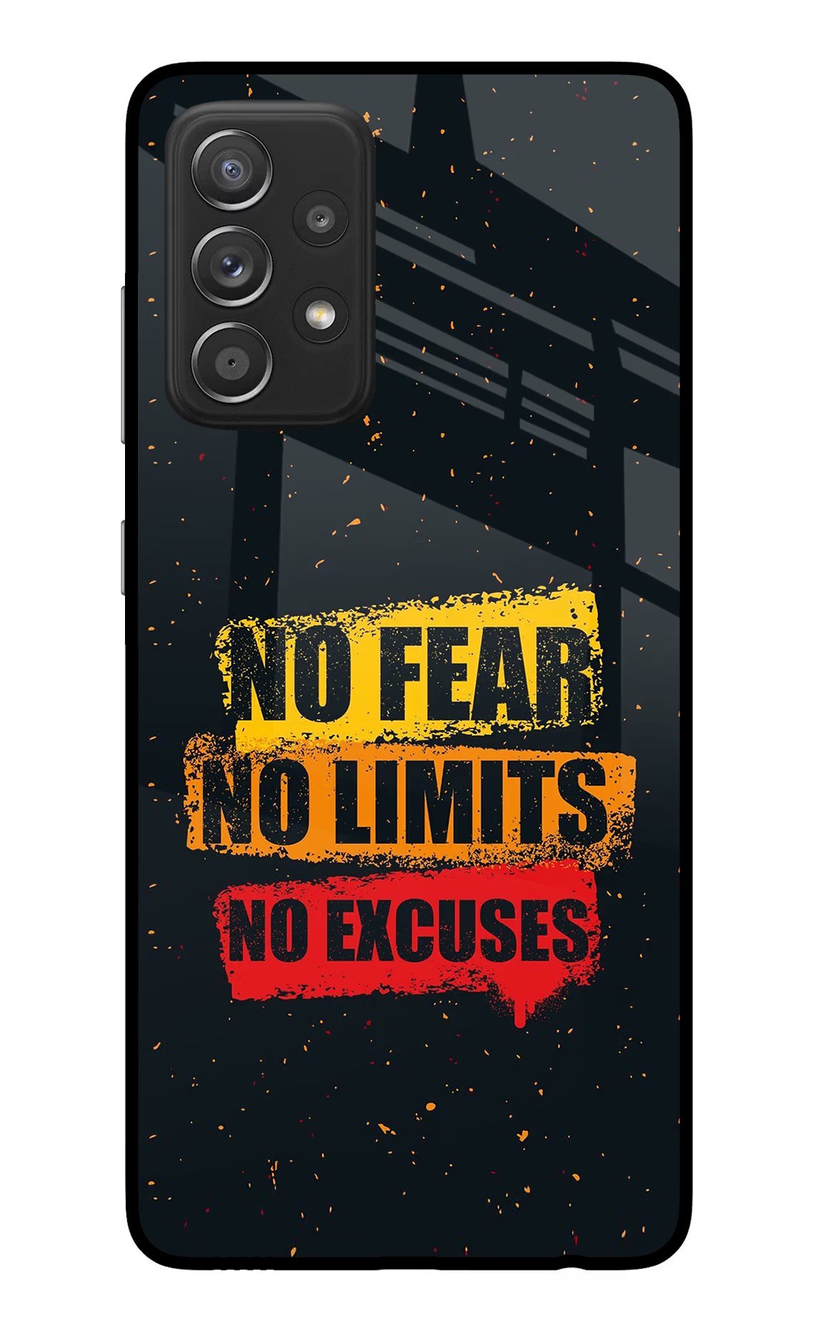 No Fear No Limits No Excuse Samsung A52/A52s 5G Back Cover - No Fear No Limits No Excuse Samsung A52/A52s 5G Glass Case Back Cover by Casekaro No Fear No Limits No Excuse Samsung A52/A52s 5G Glass Case Back Cover by Casekaro